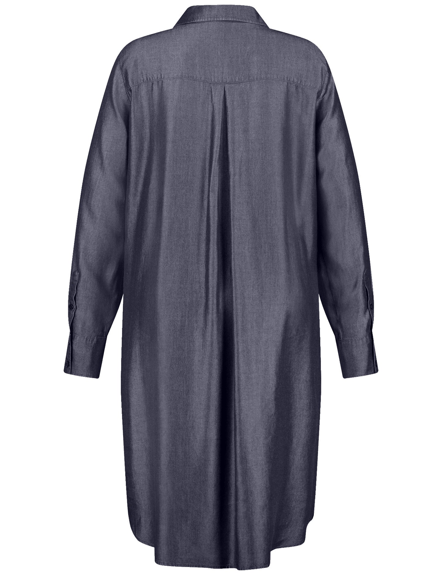 Hemdblusenkleid in schimmernder Denim-Optik