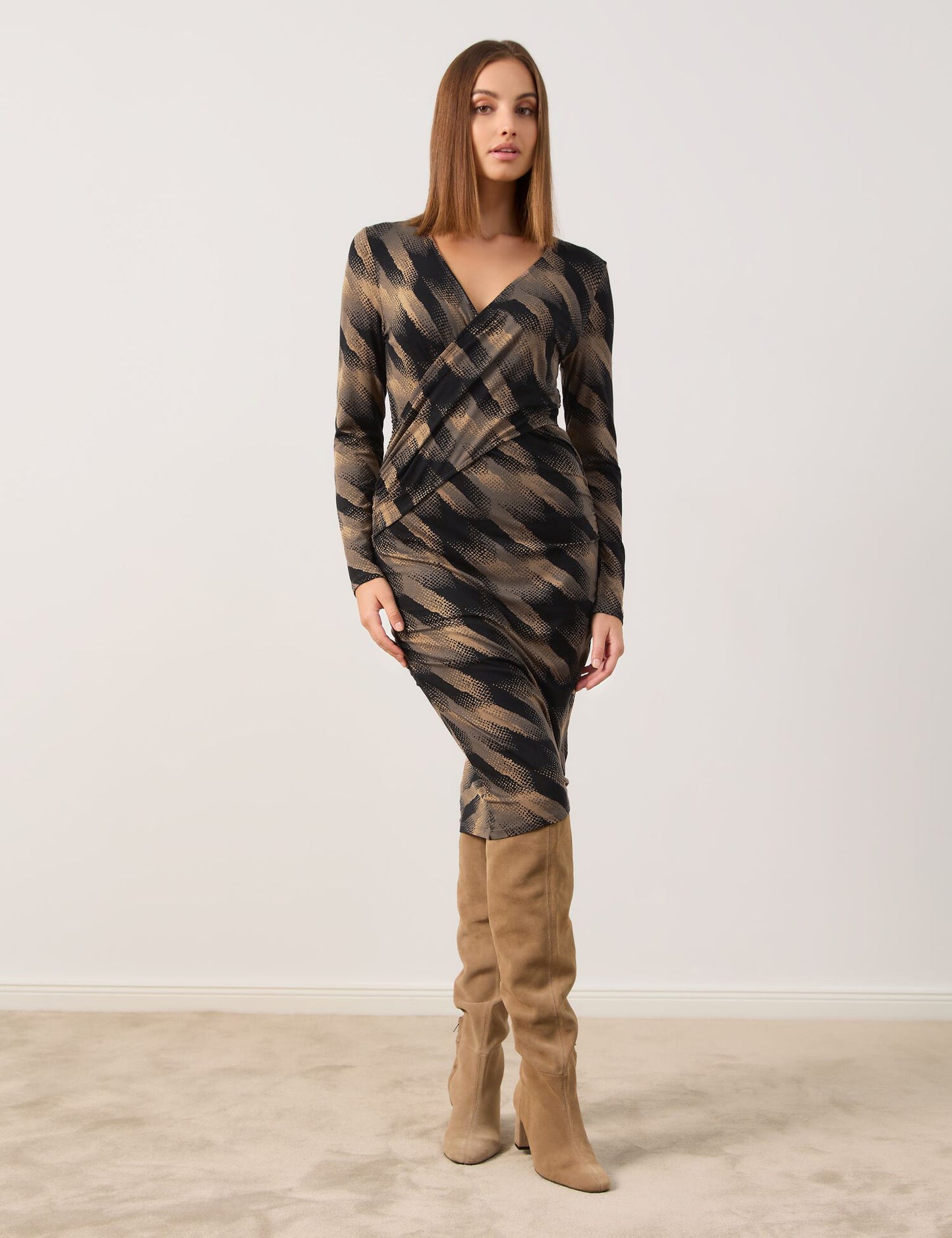 Jerseykleid mit Wickel-Effekt