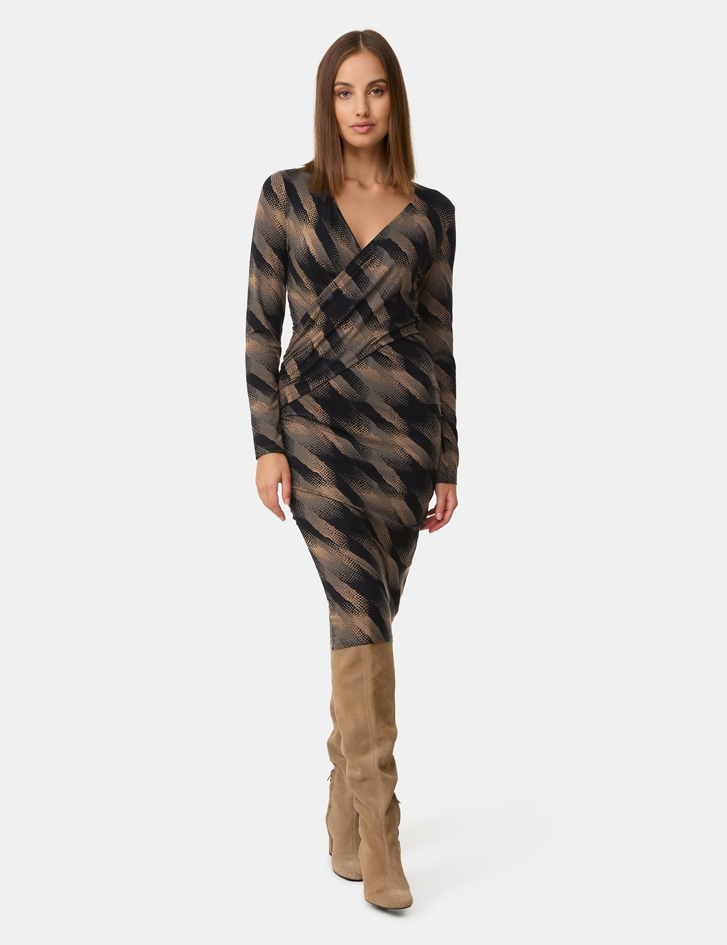 Jerseykleid mit Wickel-Effekt
