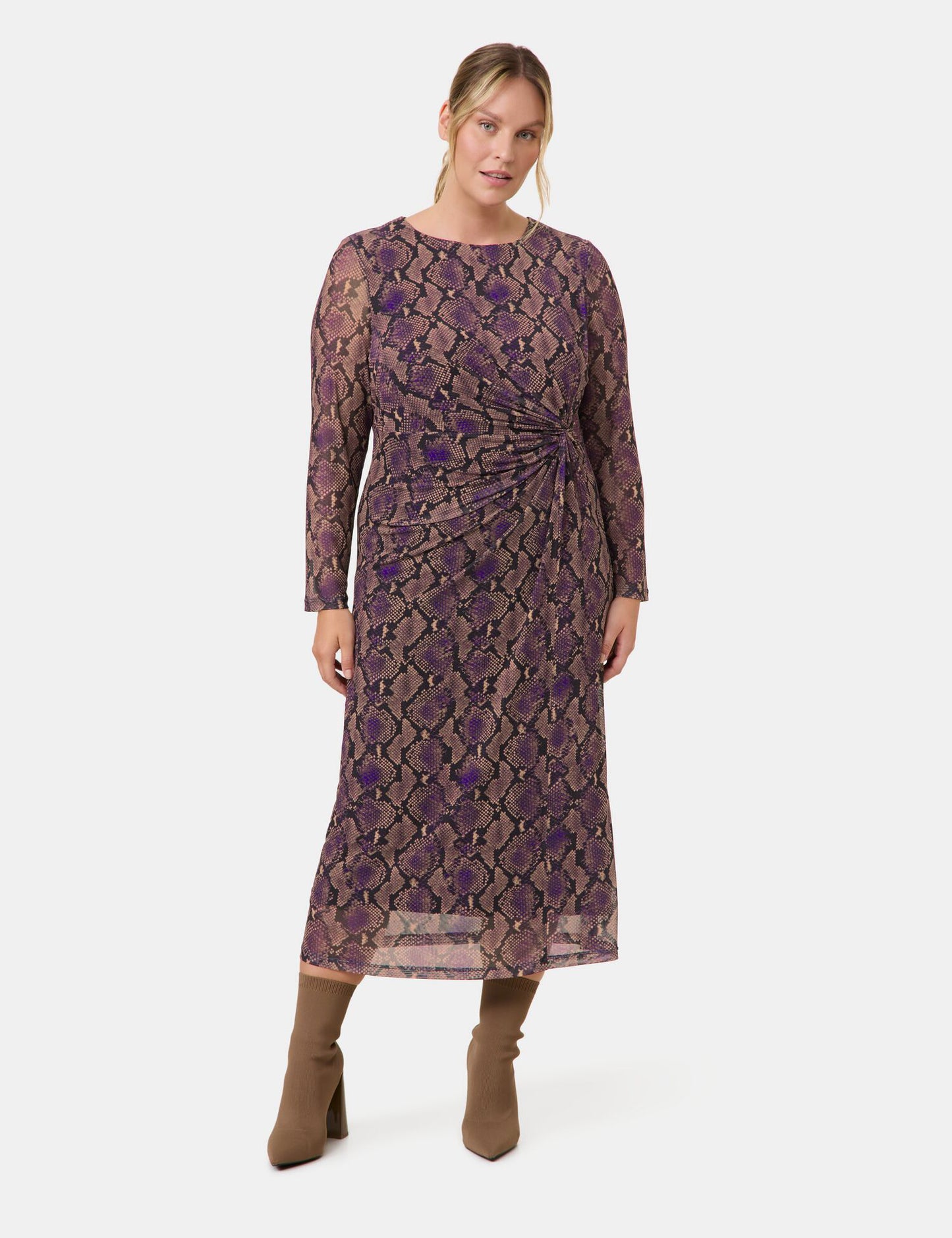 Midikleid mit seitlicher Drapierung