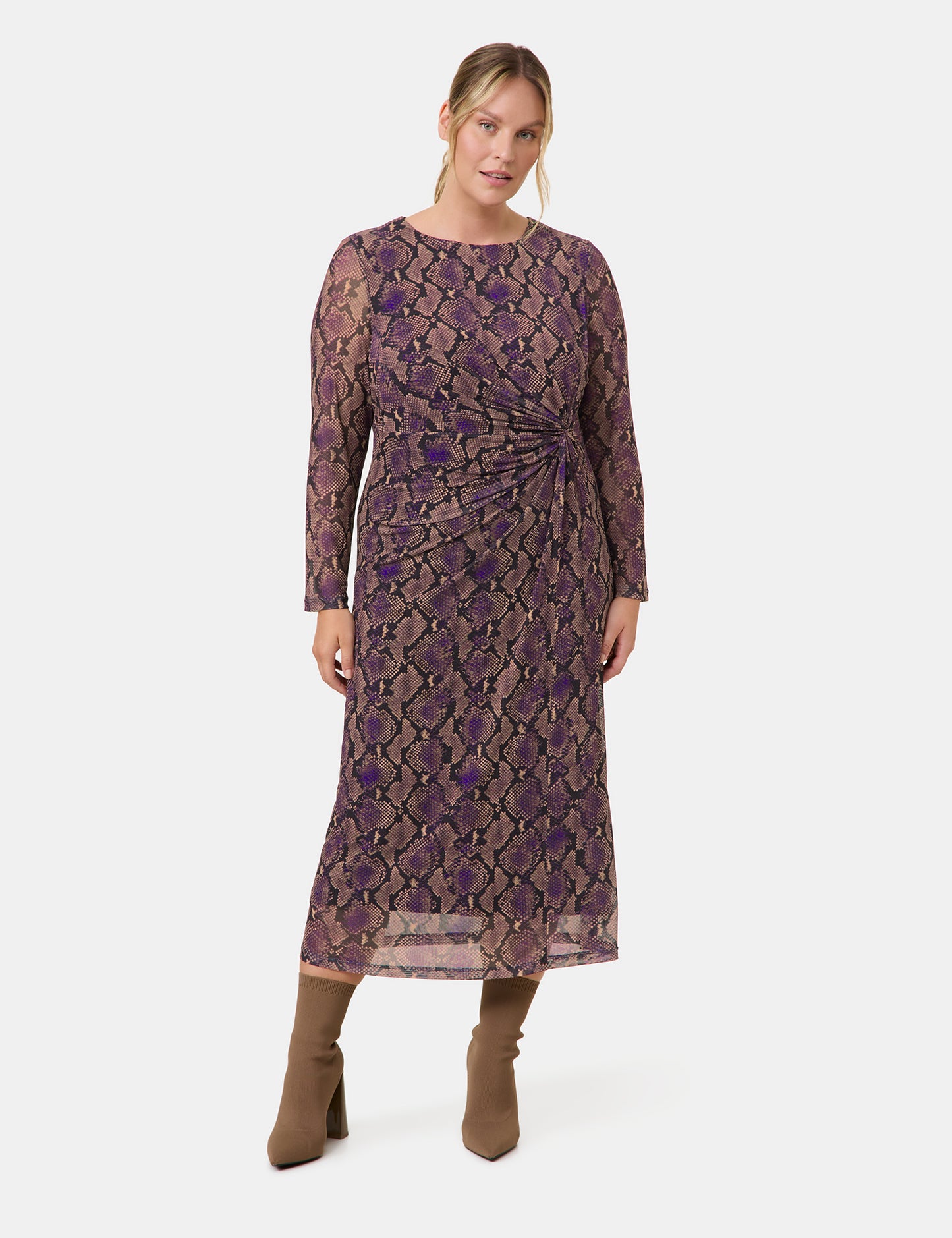 Midikleid mit seitlicher Drapierung