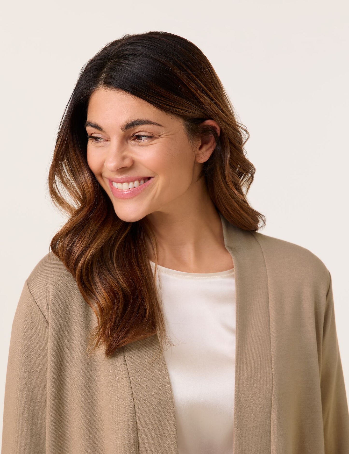 Offener Cardigan mit Goldschimmer