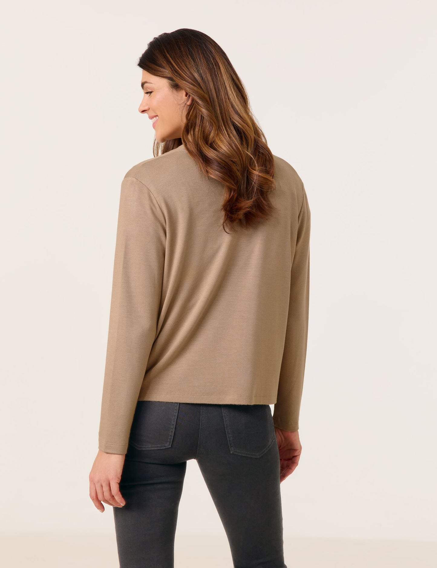 Offener Cardigan mit Goldschimmer