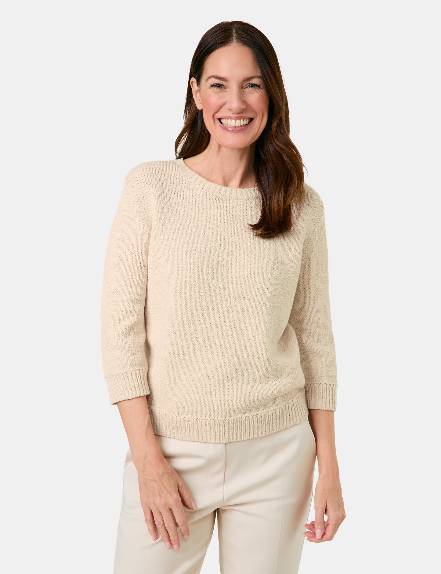 3/4 Arm Pullover aus Baumwoll-Mix