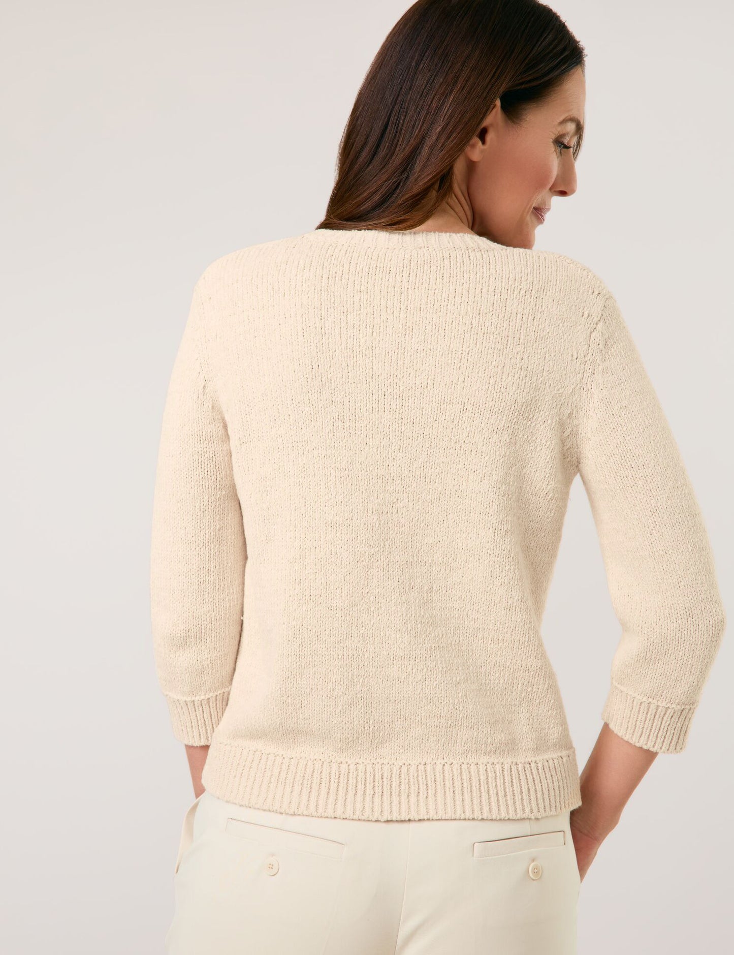 3/4 Arm Pullover aus Baumwoll-Mix