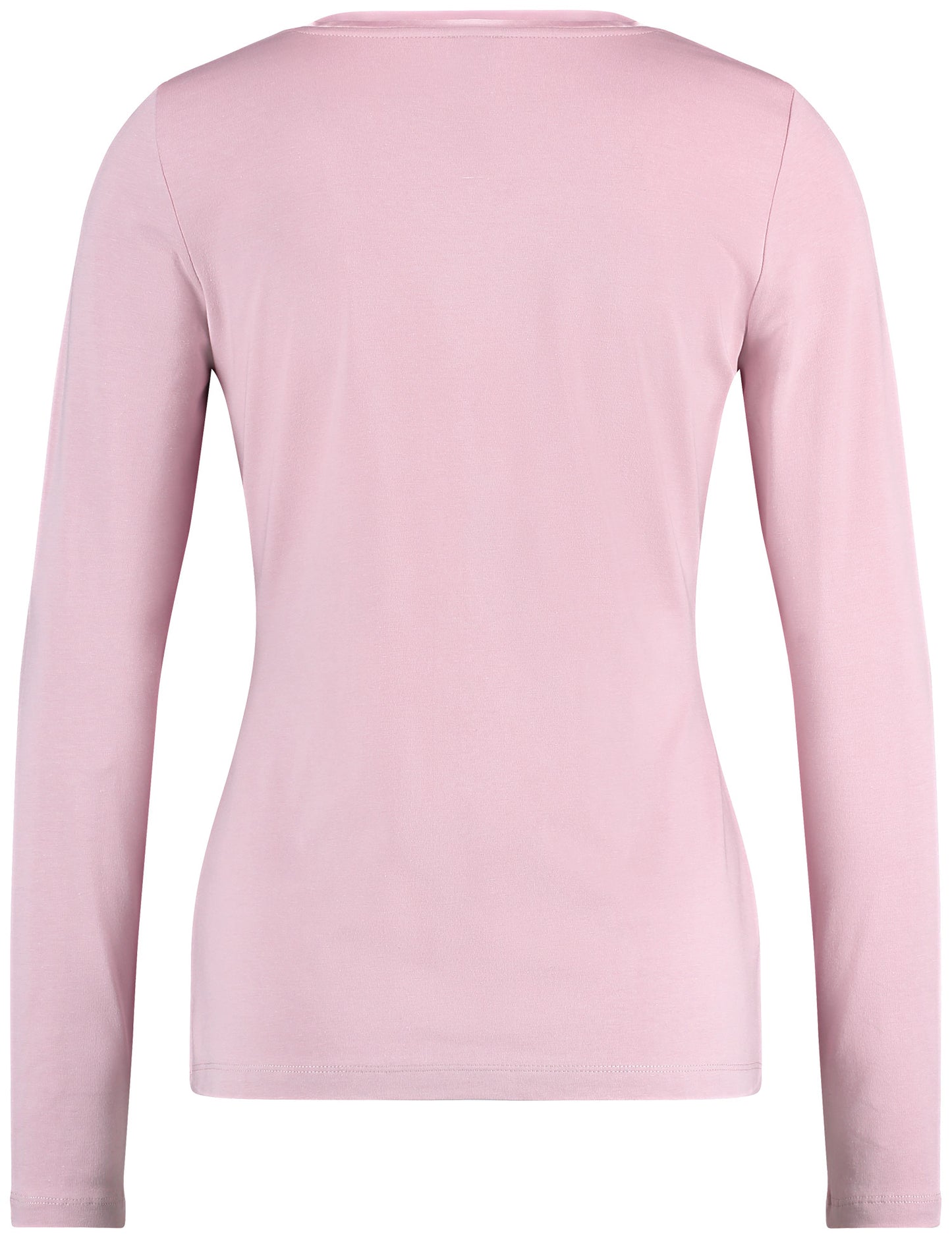 Langarmshirt mit satinierter Ausschnittblende