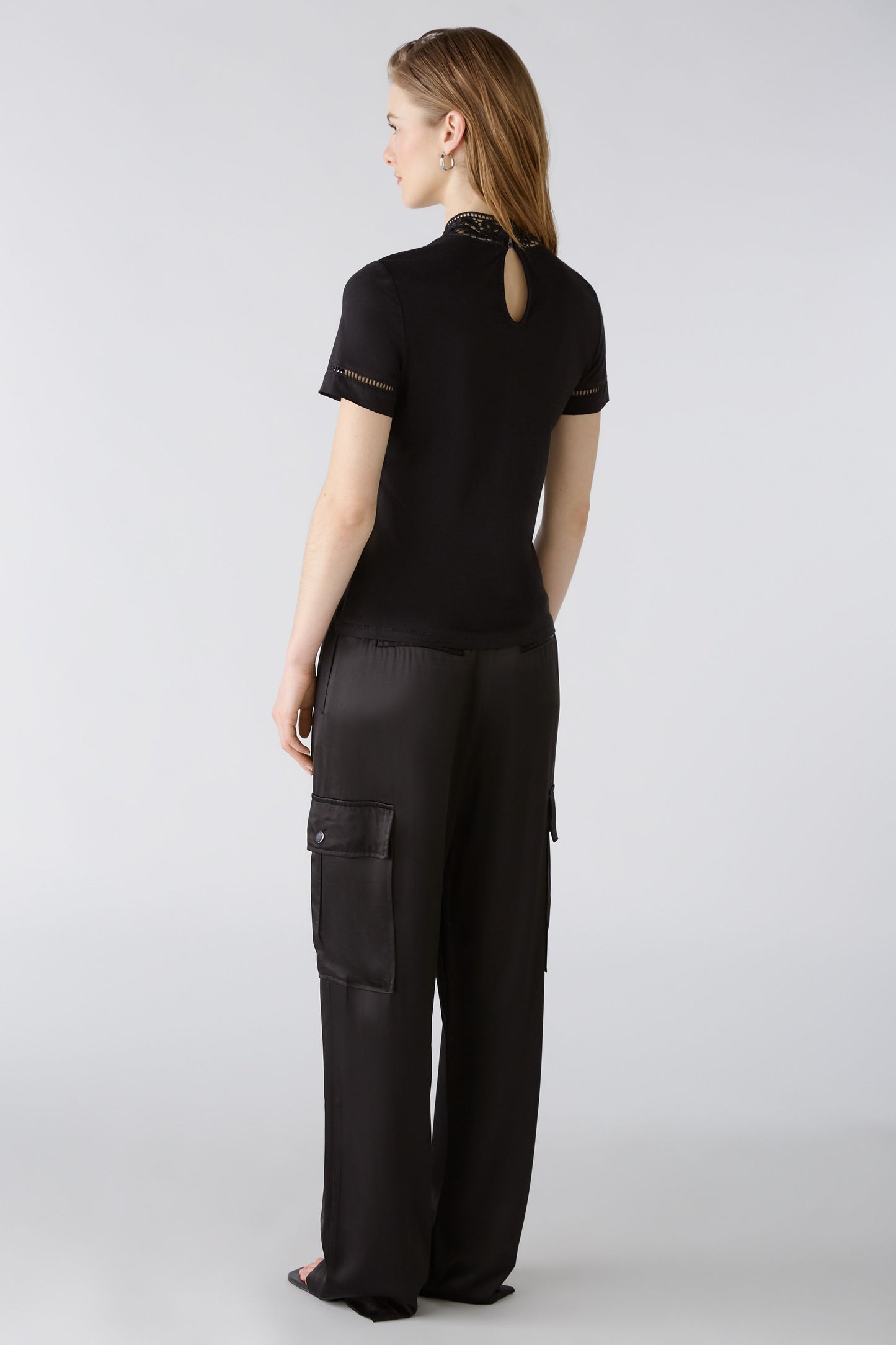 T-Shirt mit Crochet-Spitze