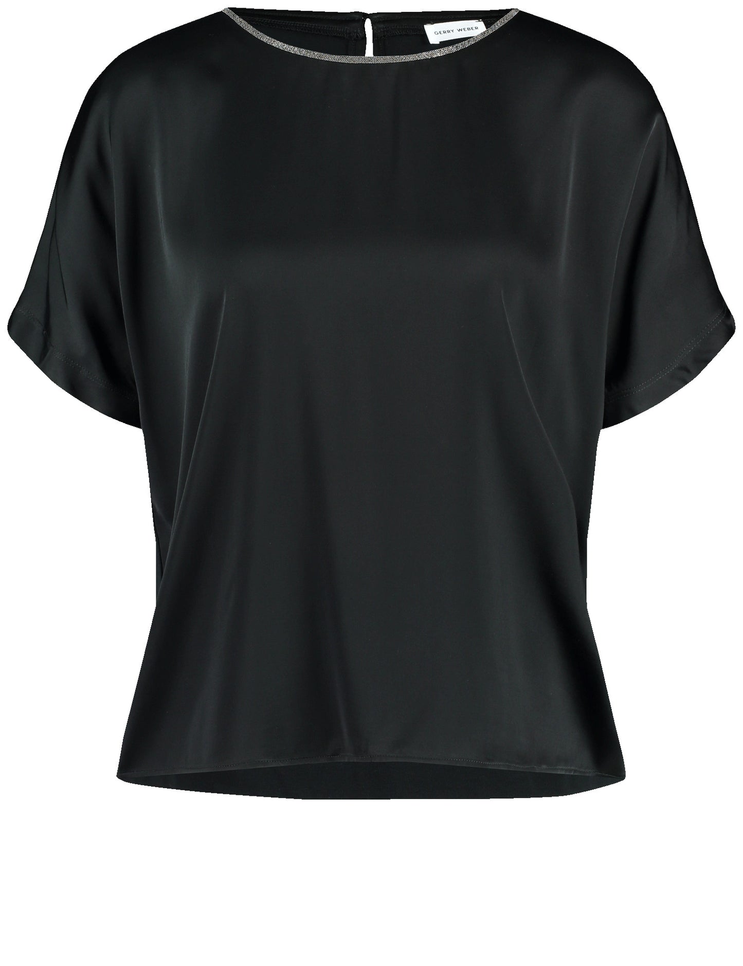 Blusenshirt mit glitzernder Ausschnittblende
