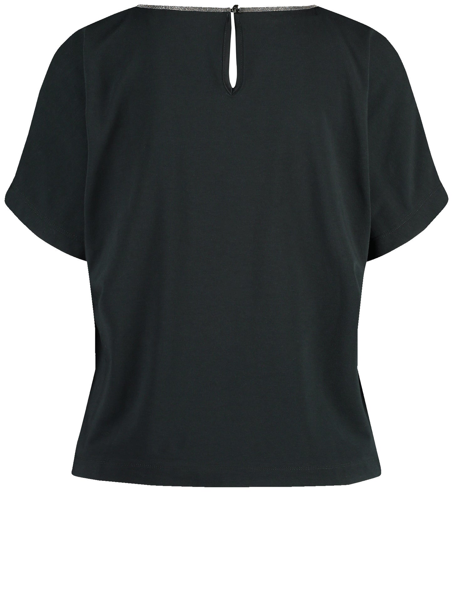 Blusenshirt mit glitzernder Ausschnittblende