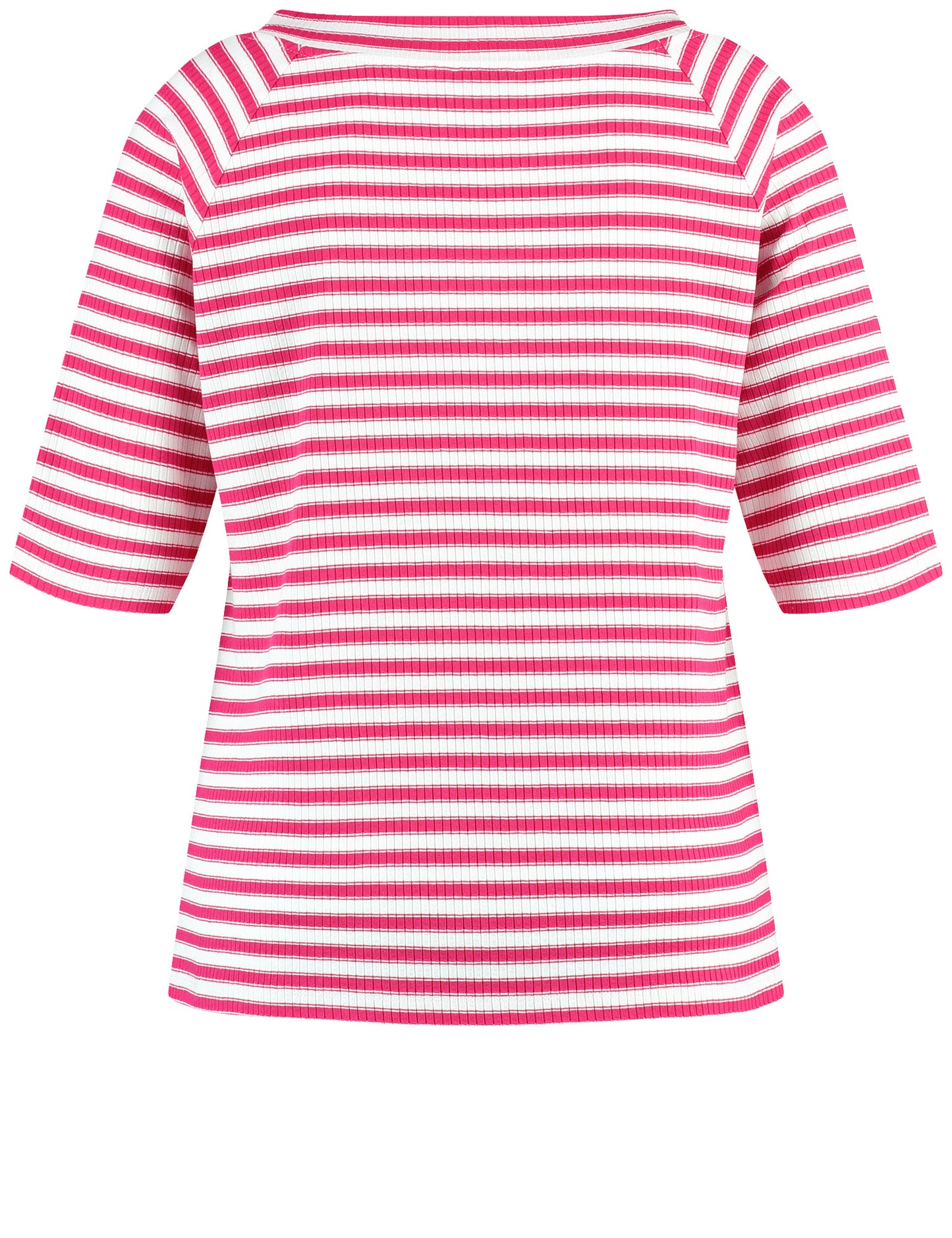 Geringeltes Halbarmshirt mit Ripp-Struktur