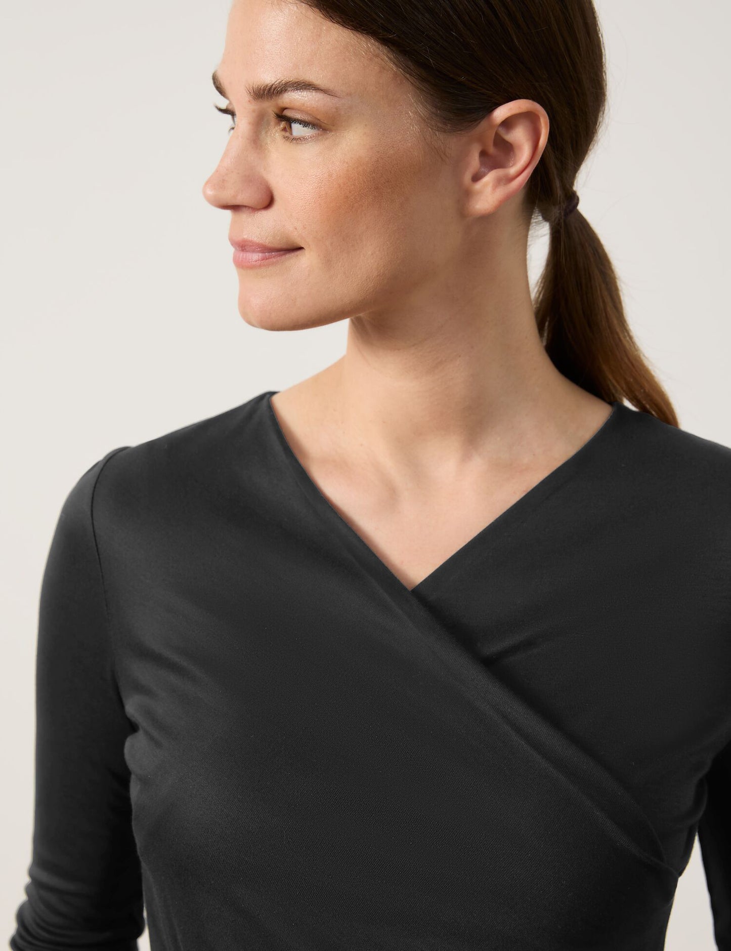 Festliches 3/4 Arm Shirt mit Wickeloptik