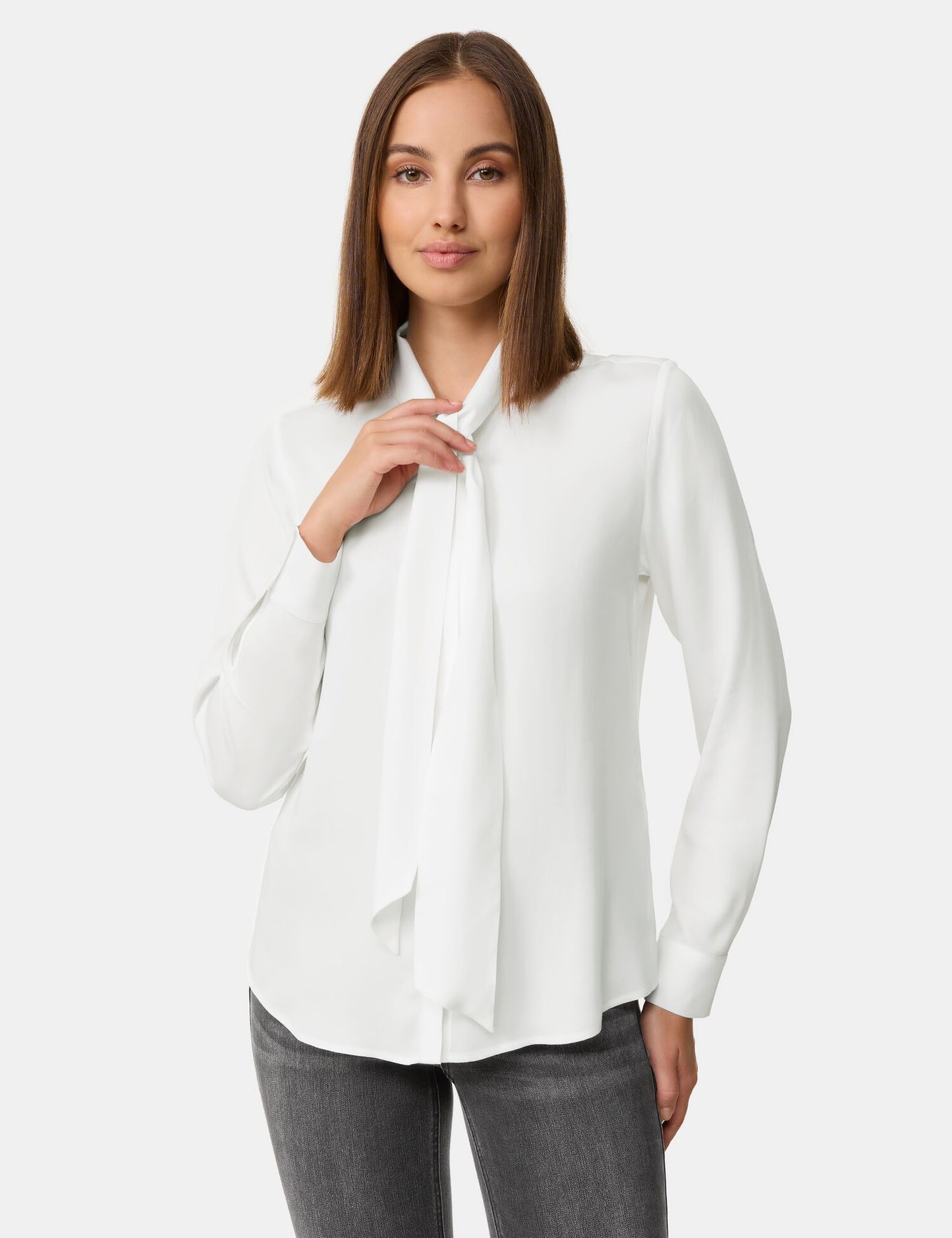 Bluse mit Schleifenkragen