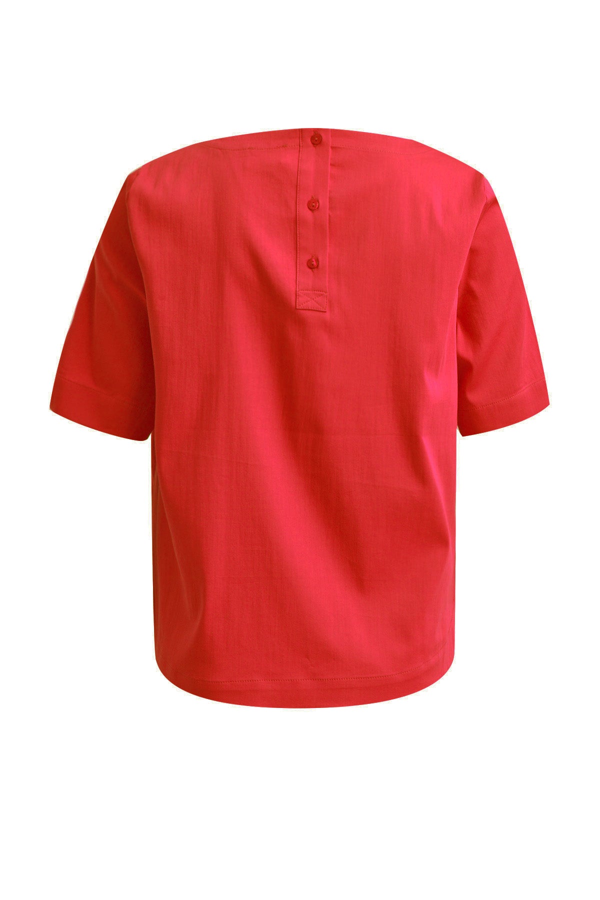 Blouse with roundneck and 1/2 sleeves and rounded hem