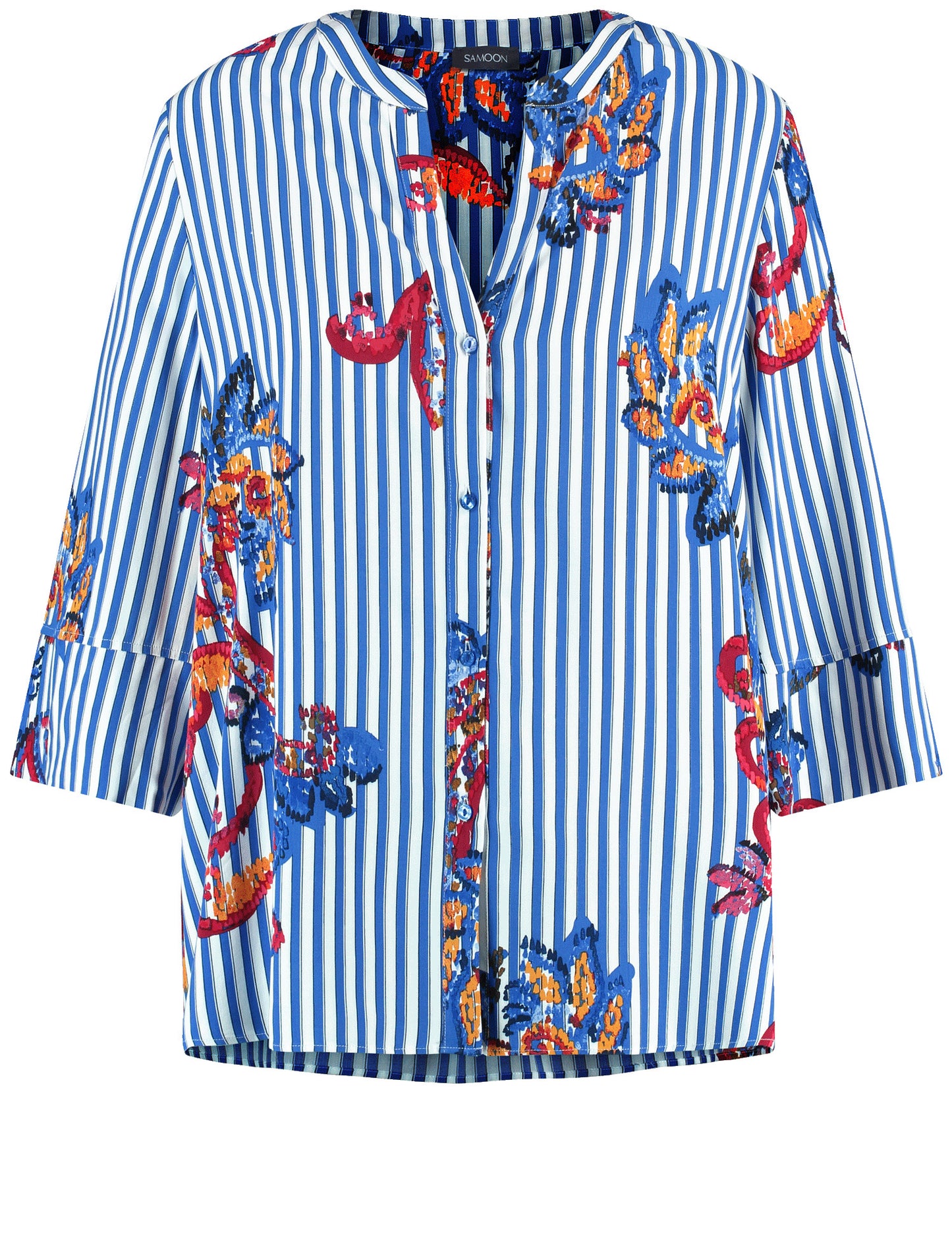 3/4 Arm Bluse mit mit Streifen-Paisley-Muster