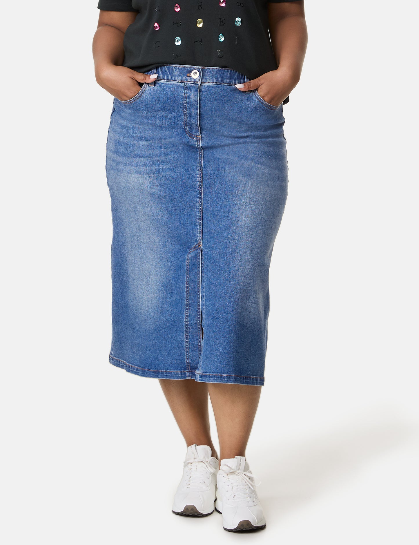 Jeansrock in Midilänge