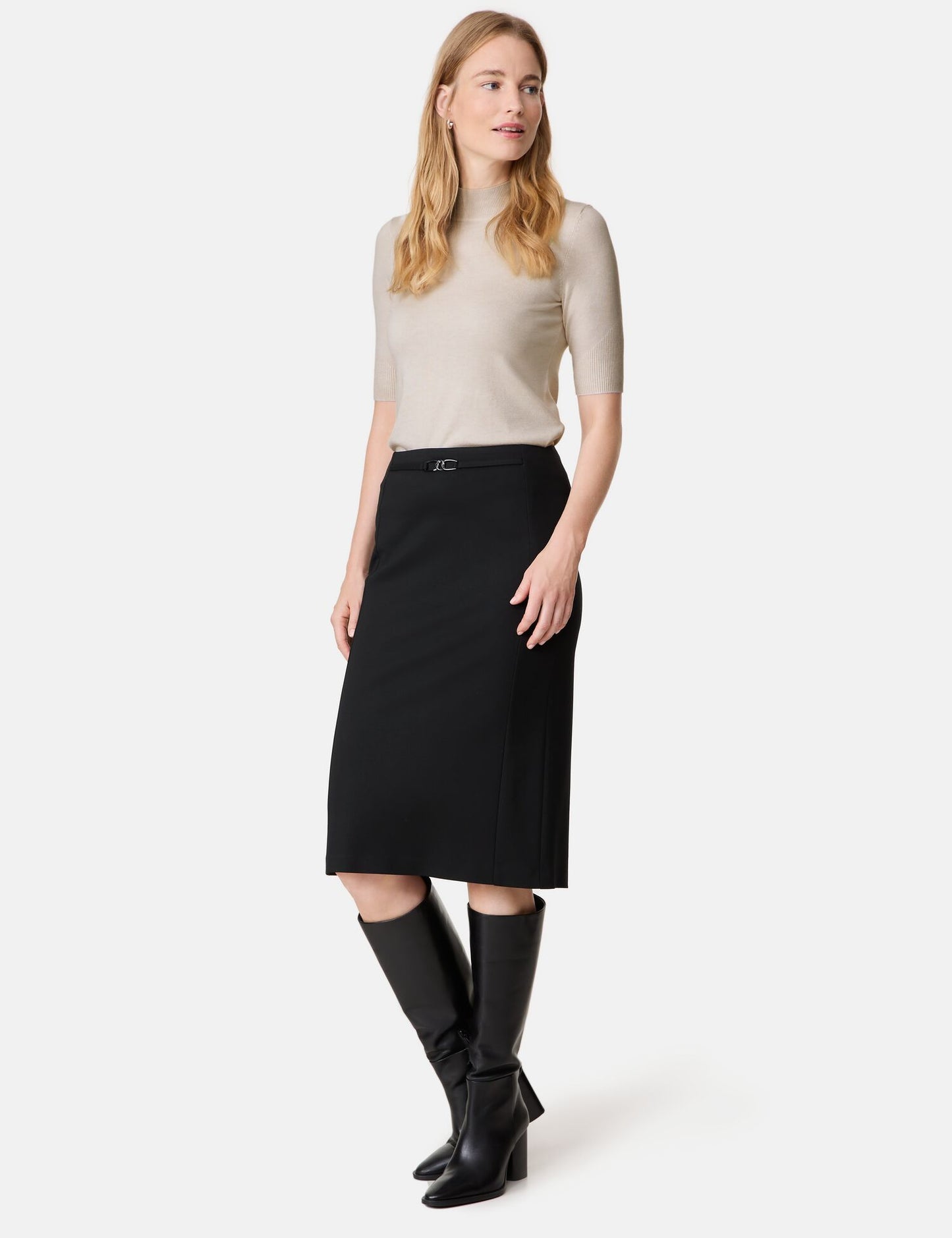 Eleganter Bleistiftrock mit Gürteldetail