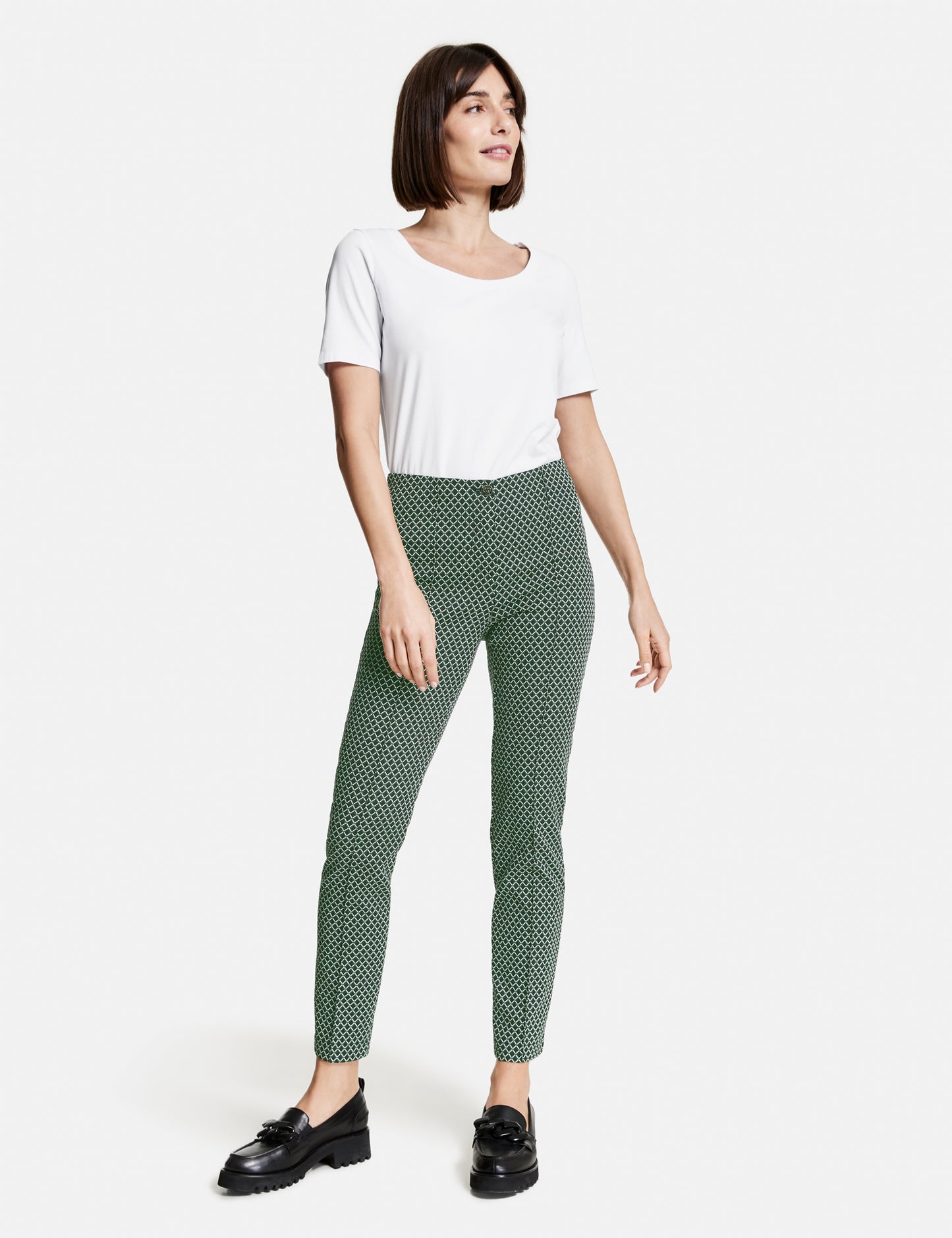 Gemusterte 7/8 Hose Slim Fit
