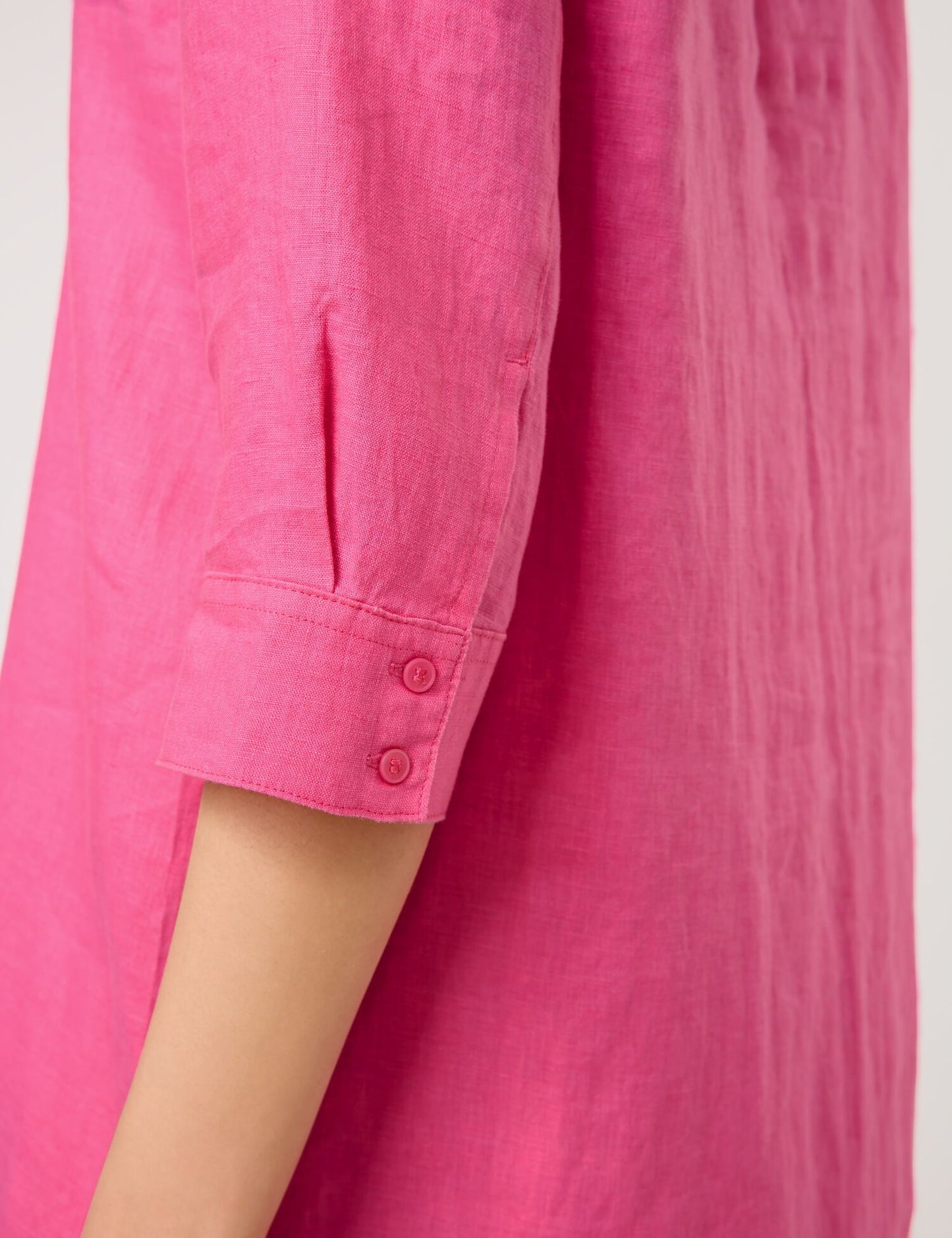 Blusenkleid aus reinem Leinen mit 3/4 Arm