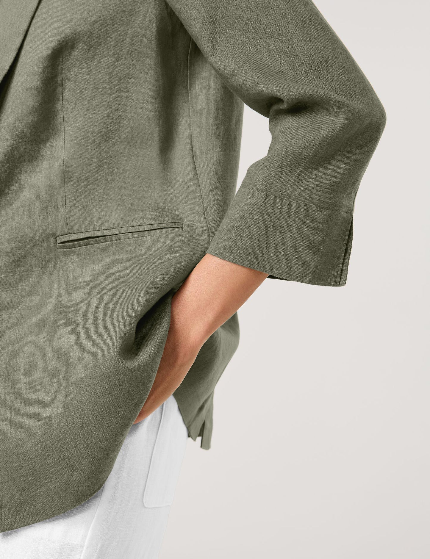 3/4 Arm Blazer aus reinem Leinen