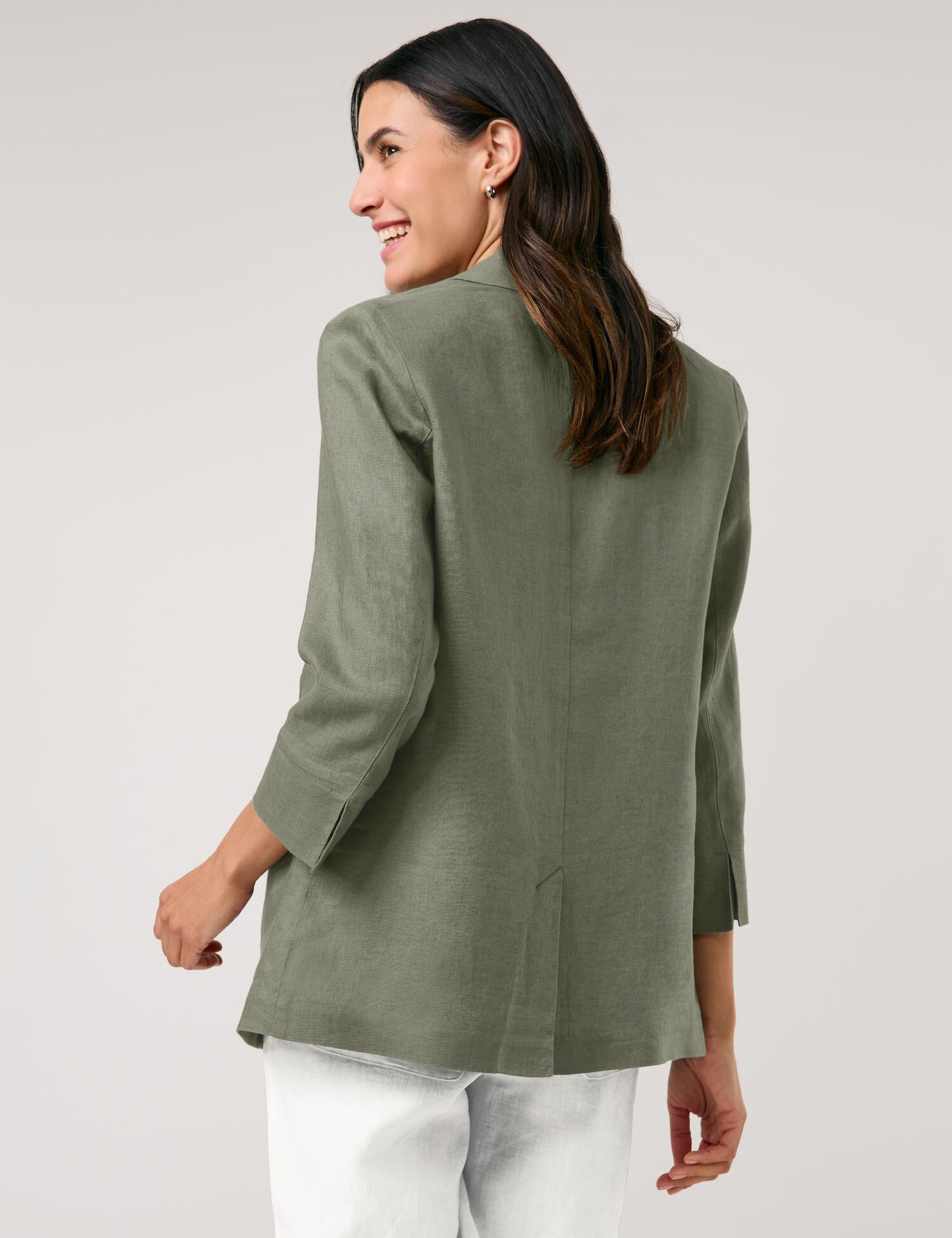 3/4 Arm Blazer aus reinem Leinen