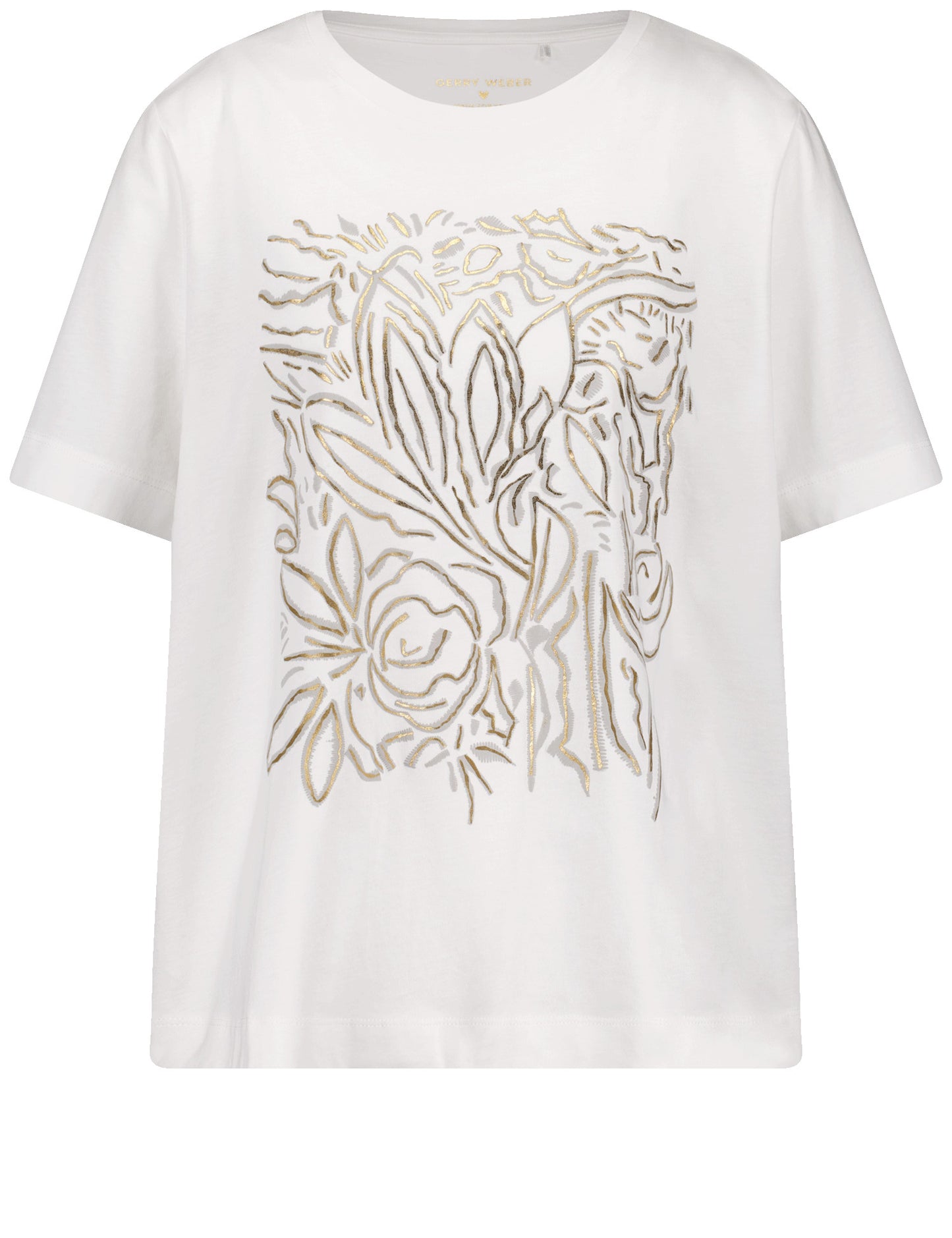 Halbarmshirt mit schimmerndem Frontprint