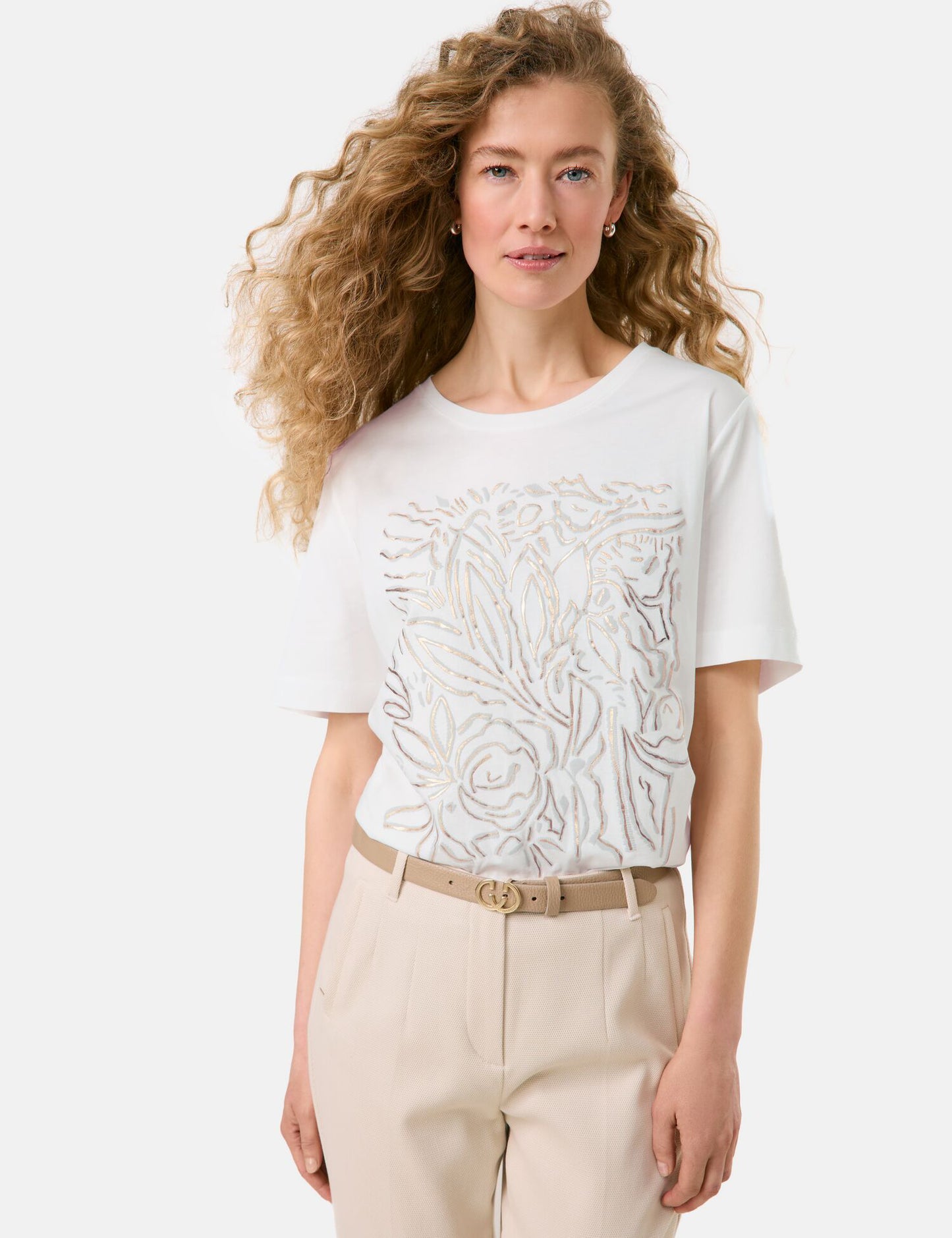 Halbarmshirt mit schimmerndem Frontprint