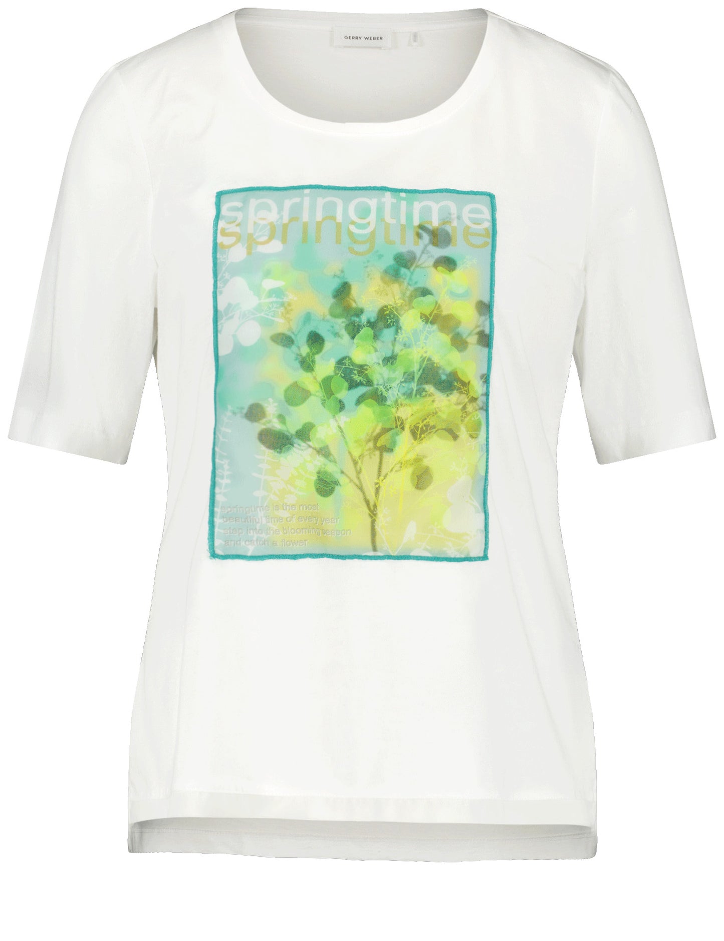 Halbarmshirt mit Frontprint aus Chiffon