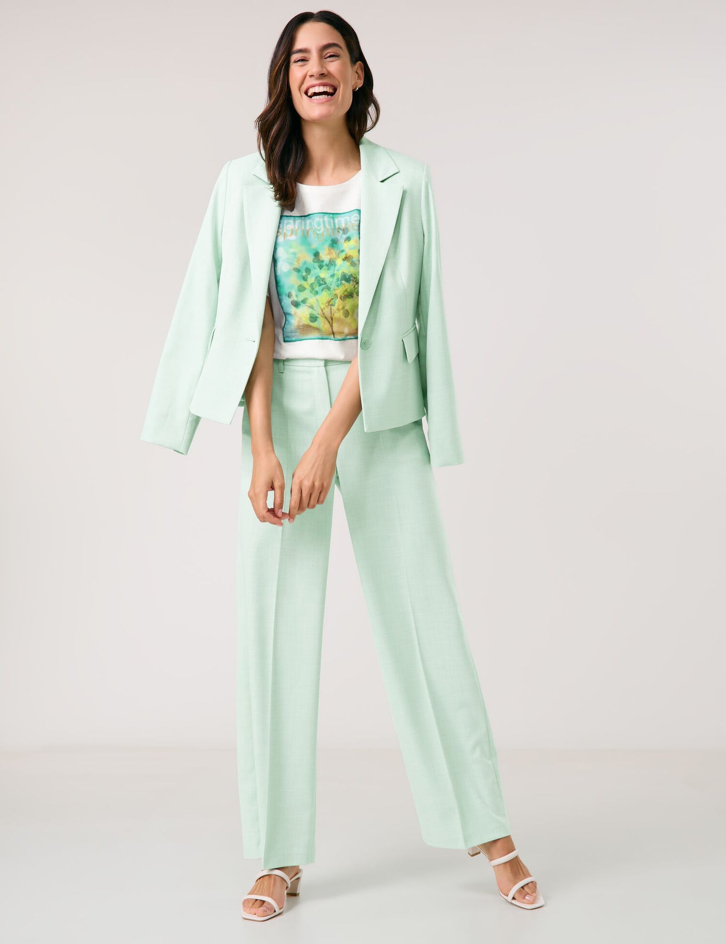 Halbarmshirt mit Frontprint aus Chiffon