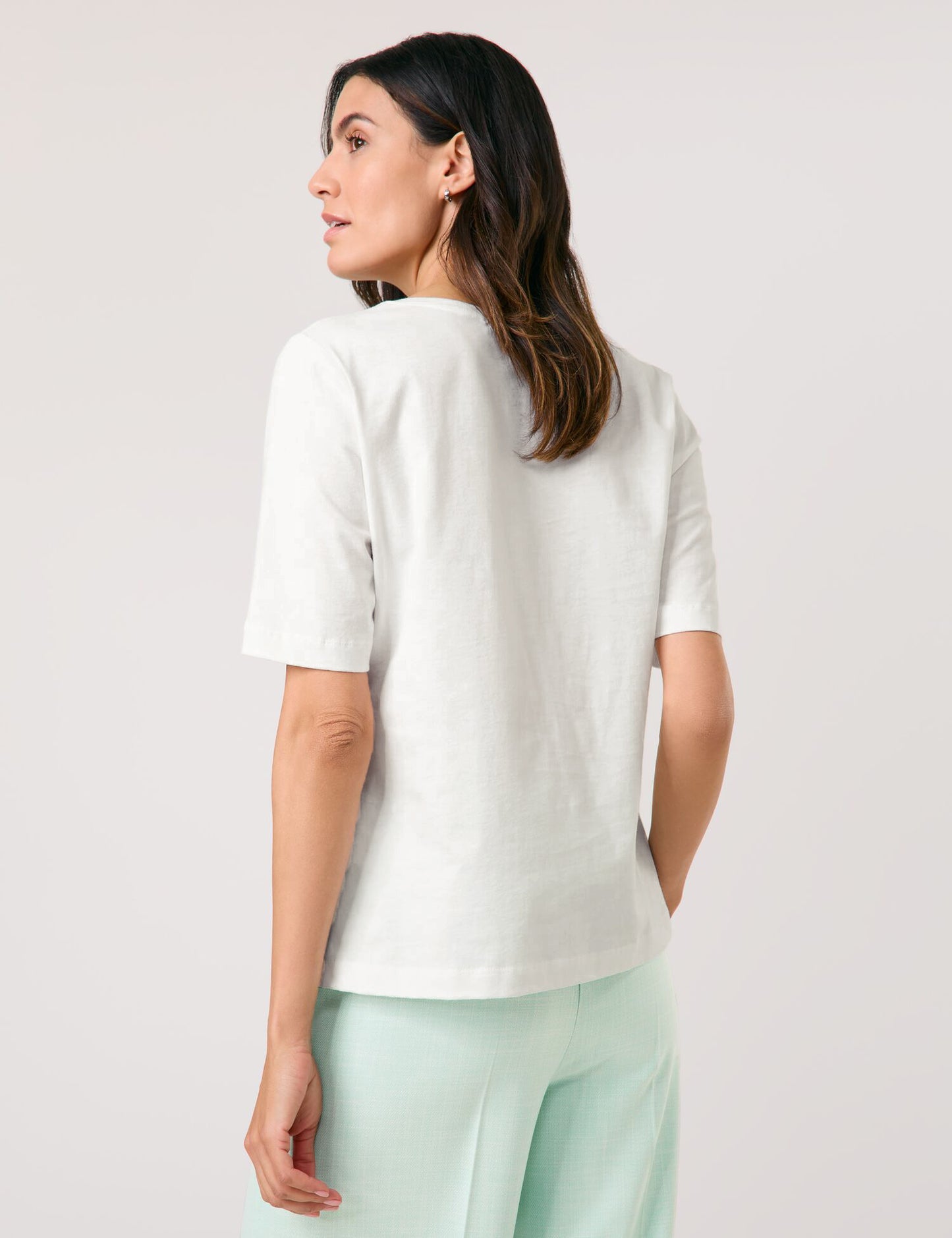 Halbarmshirt mit Frontprint aus Chiffon