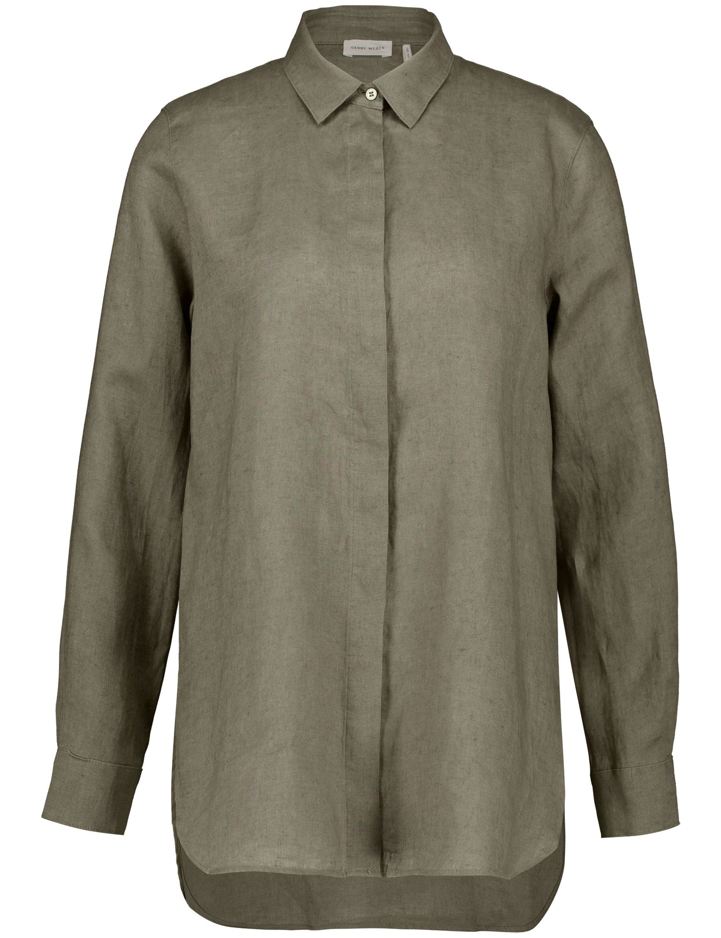 Schlichte Longbluse aus reinem Leinen
