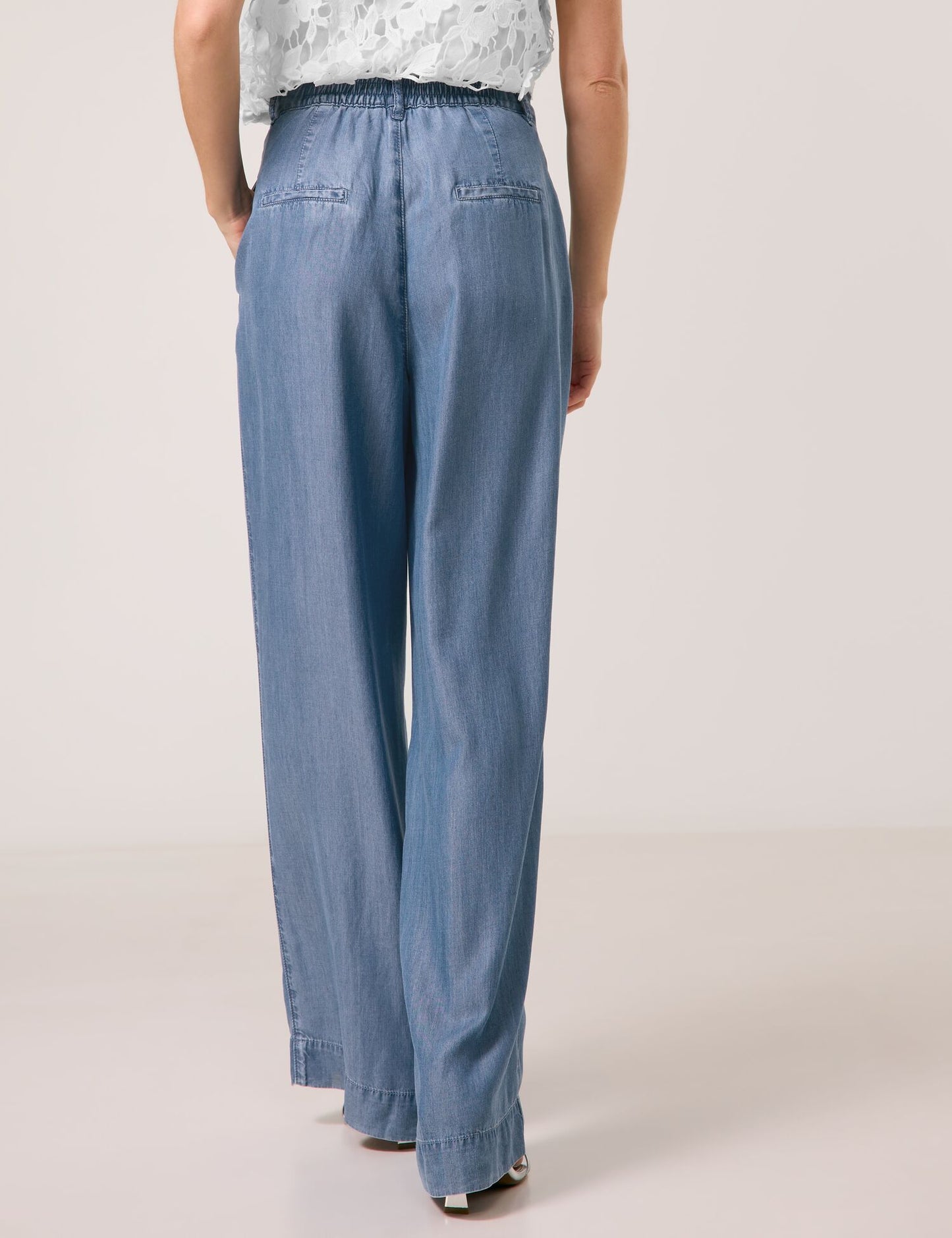 Weite Hose aus Lyocell in Jeans-Optik Palazzo