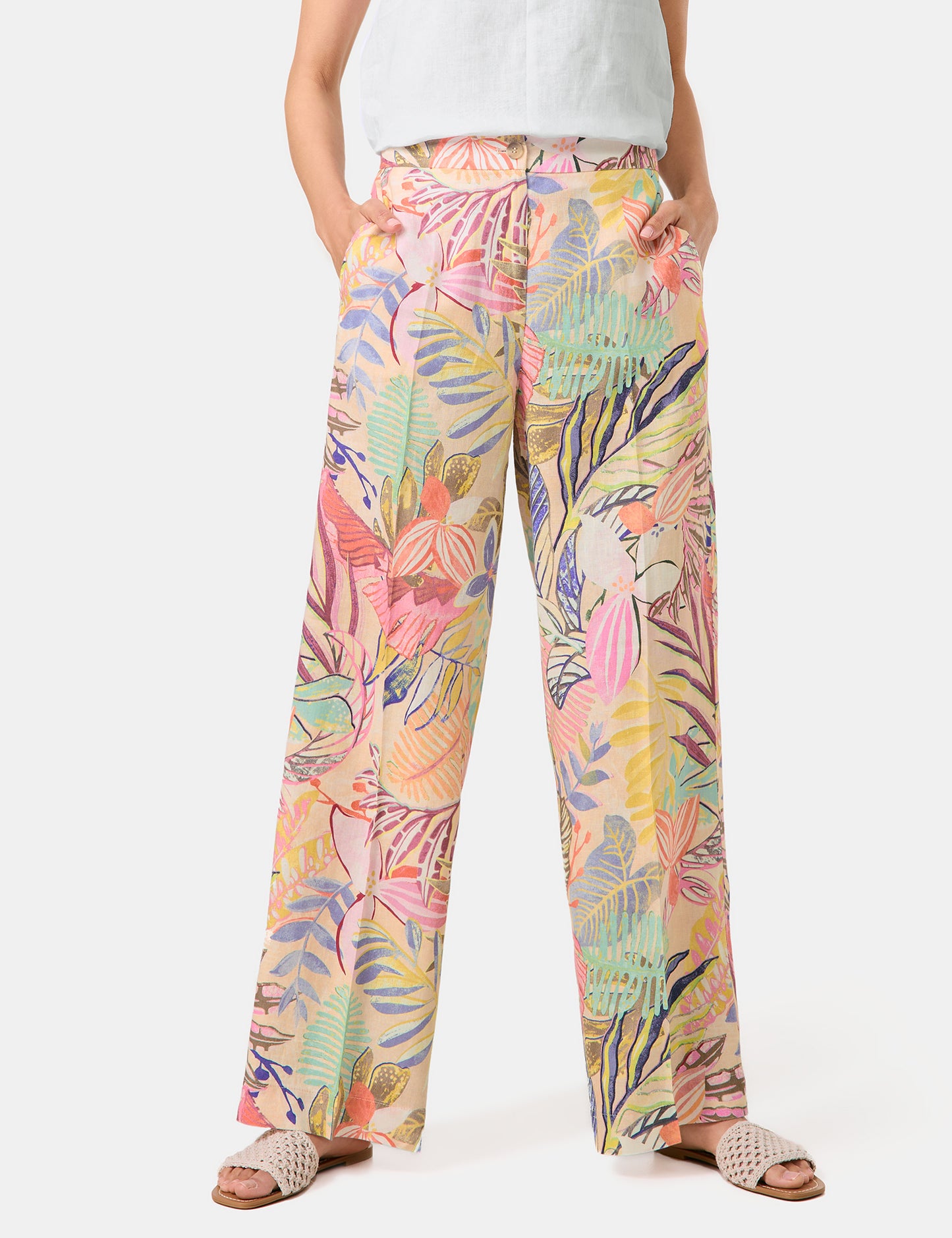 Bedruckte Leinenhose