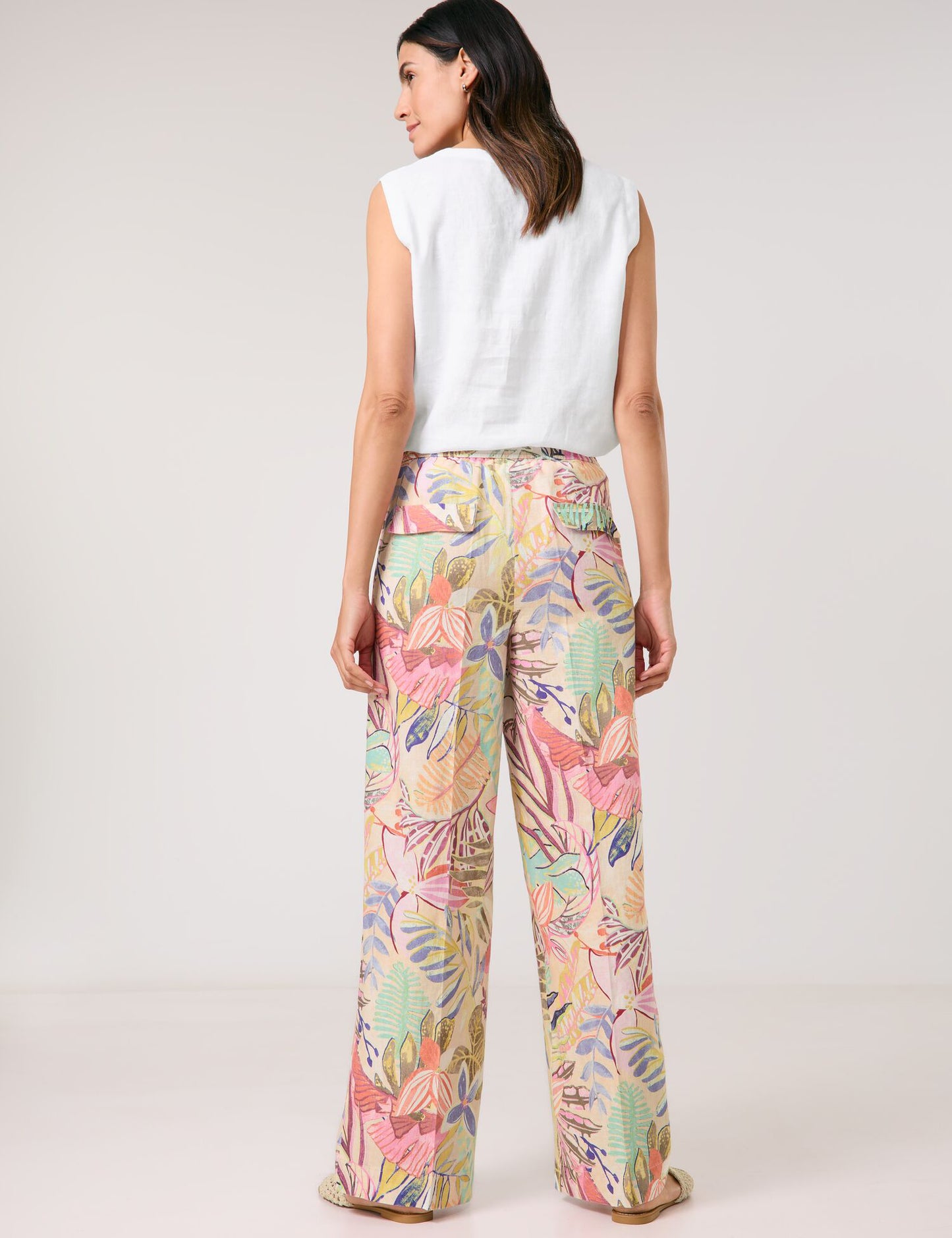 Bedruckte Leinenhose