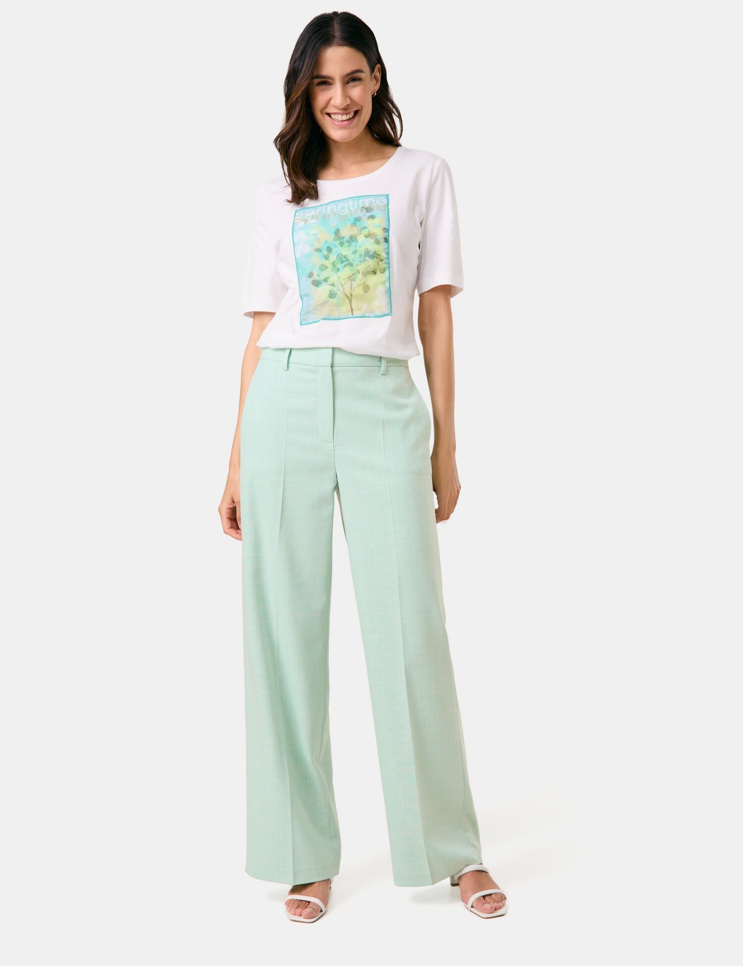 Softe Stoffhose mit weitem Bein