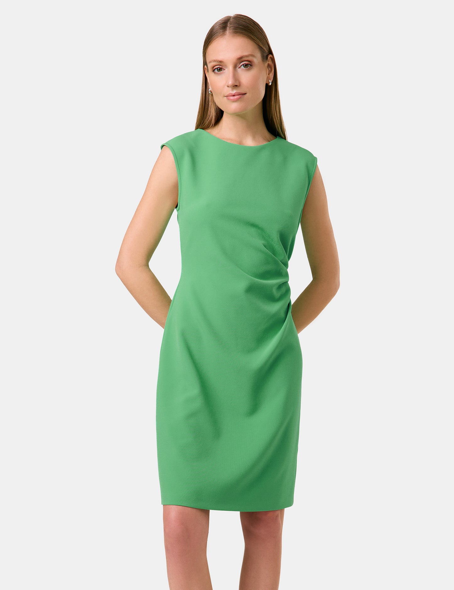 Ärmelloses Kleid mit seitlichem Faltendetail
