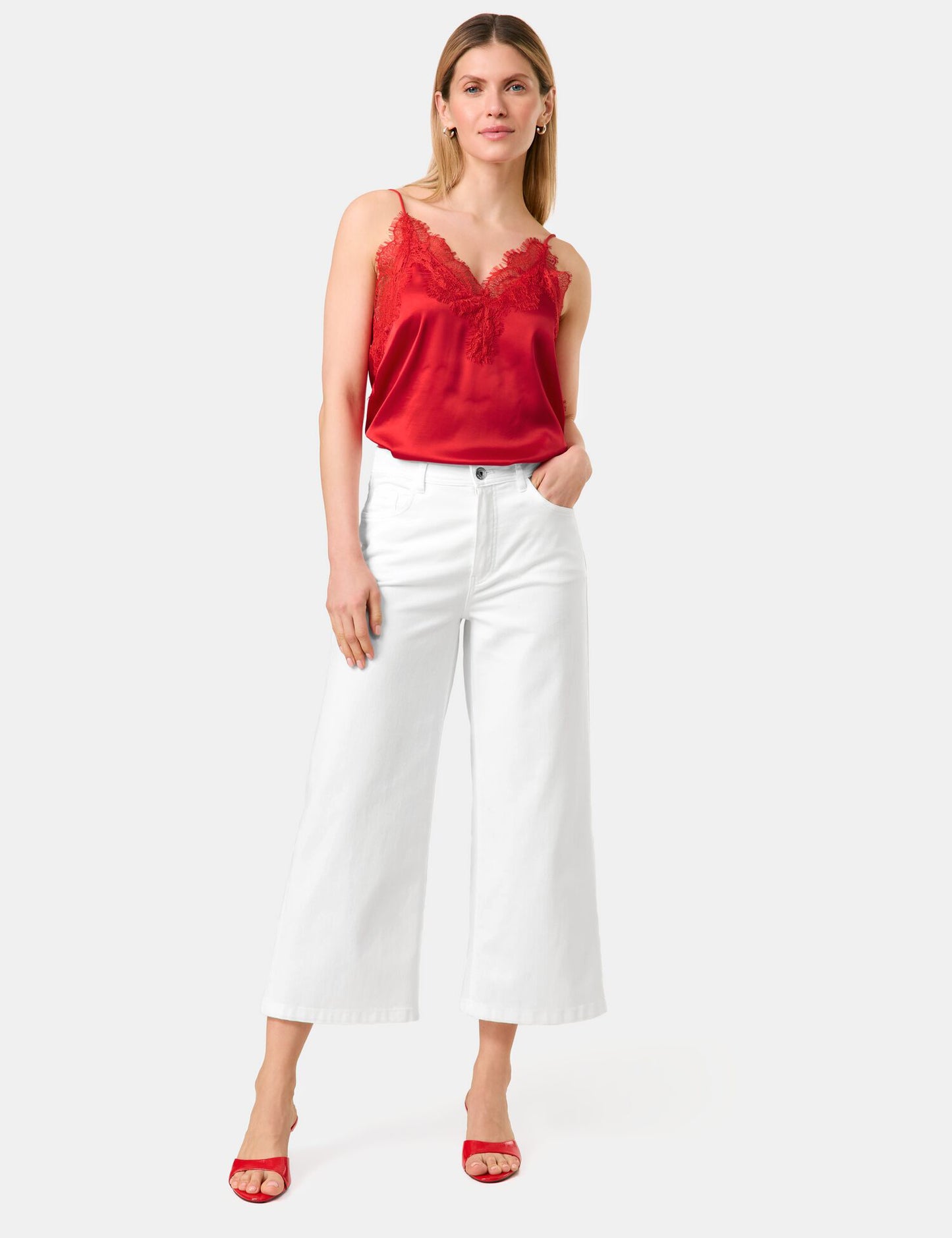 Weite 3/4 Jeans Culotte
