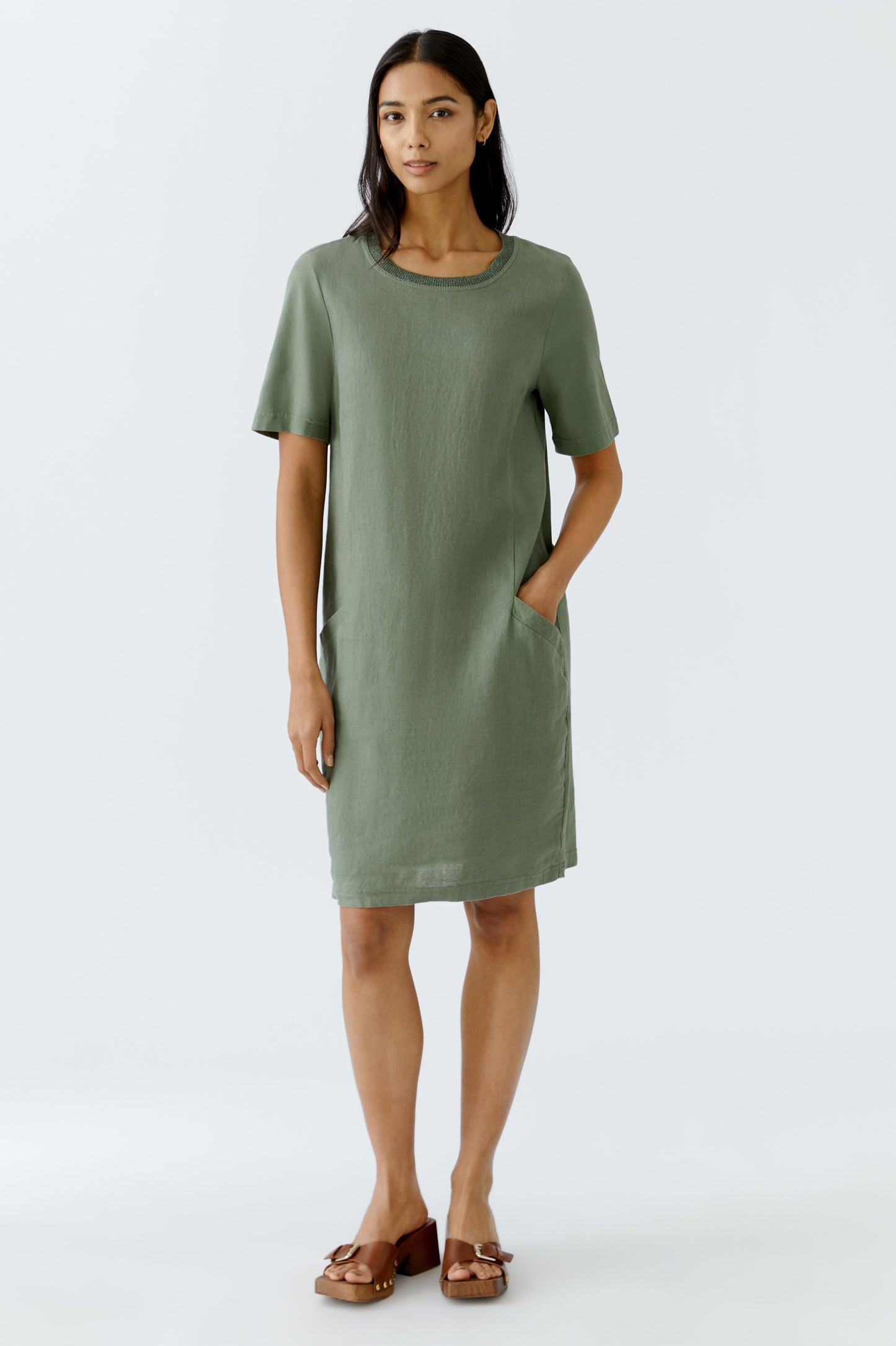 Kleid Leinen-Baumwollpatch