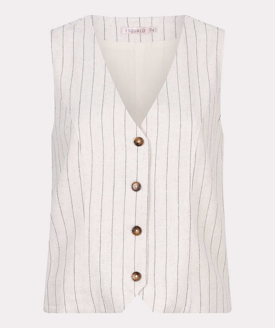 Gilet linen stripe