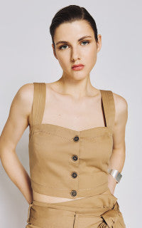 Bustier top with straps and buttons