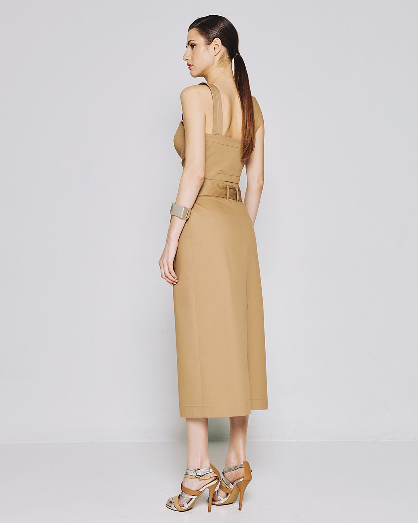 Asymmetric wrap skirt