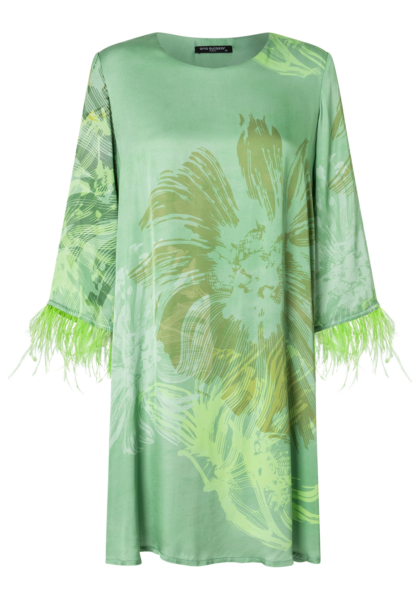 tunic dress feathers