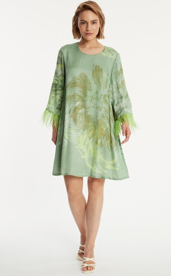 tunic dress feathers