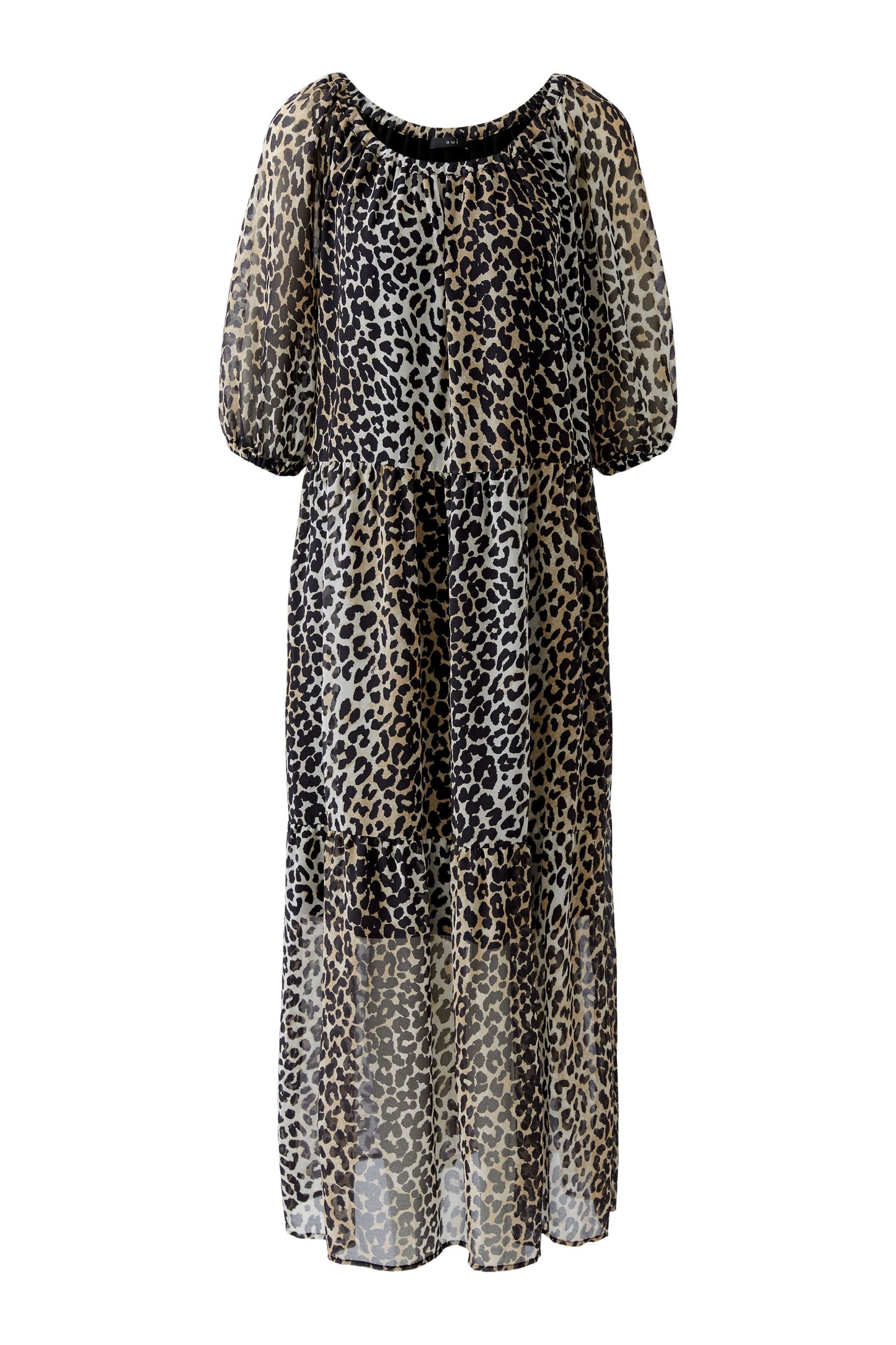 Maxikleid Chiffon, teilgefüttert