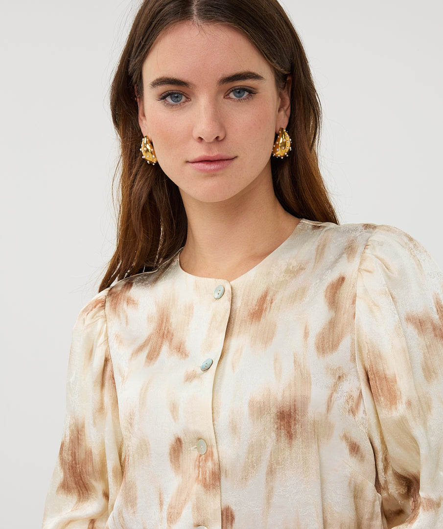 Blouse balloon slve Scarlet Flowerpower