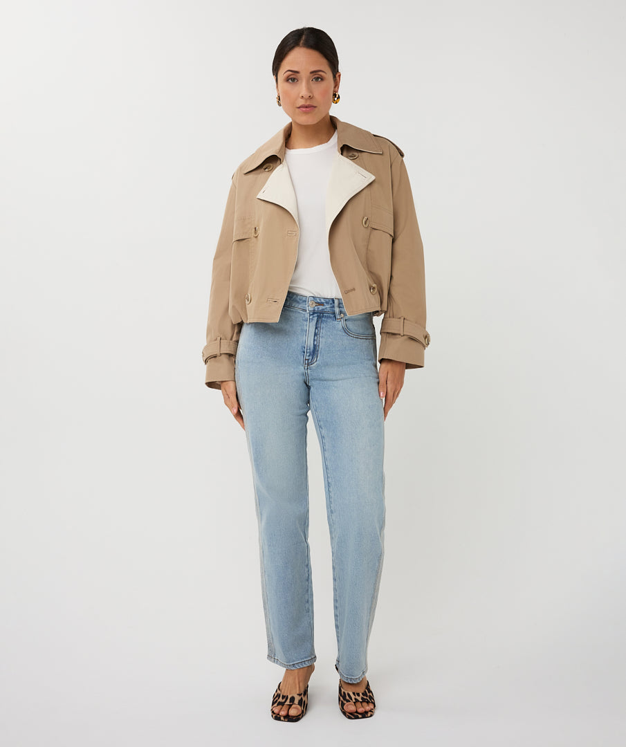 Coat trench short balloon