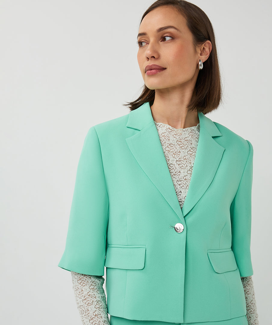 Blazer cropped crêpe