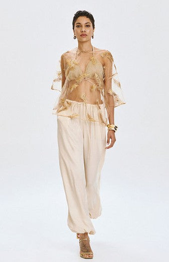 Sheer embroidered blouse