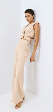 High-waisted flared pants