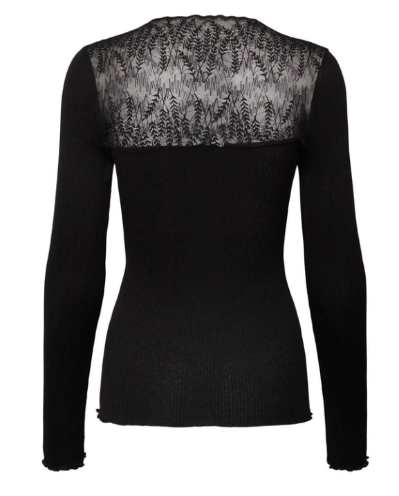 RWBeatha Silk V-neck Half Lace T-sh
