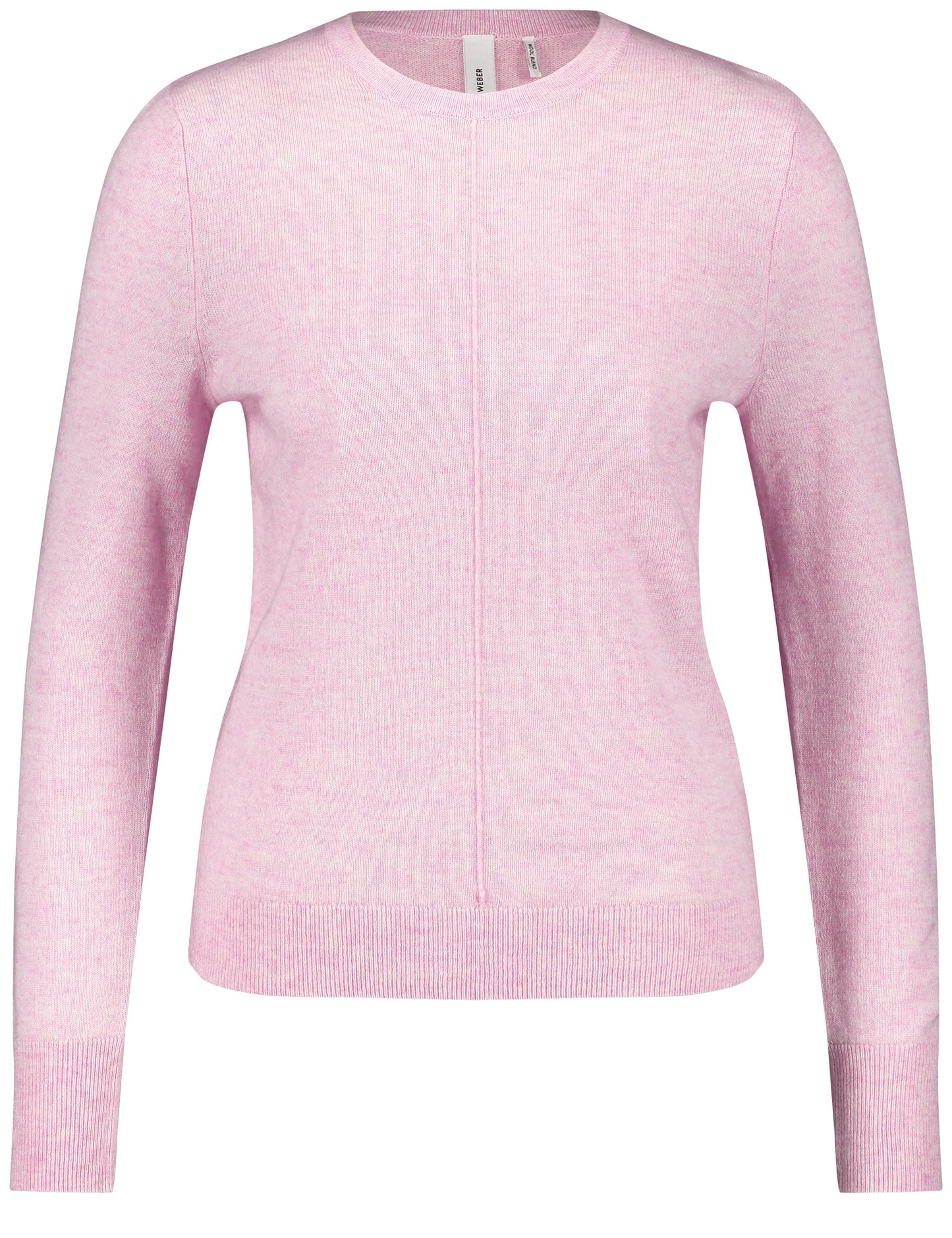 Langarmpullover mit Längsbiese und Kaschmiranteil